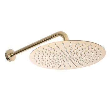 wohnwerk.idee Duschsystem Dusche Unterputz mit Thermostat Regendusche Gold Matt Poliert