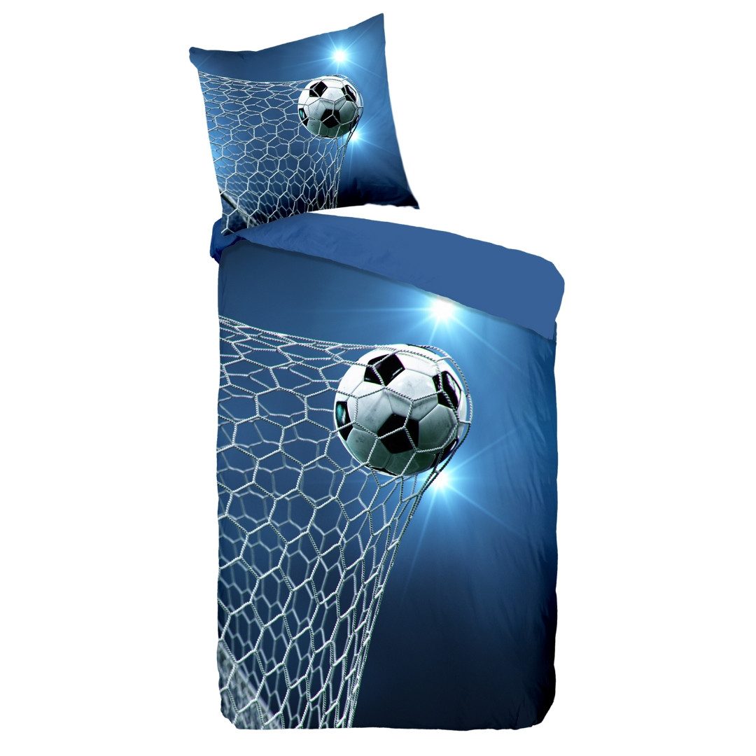 MTOnlinehandel Kinderbettwäsche Fußball Dreams 135x200+80x80 cm, günstig online kaufen