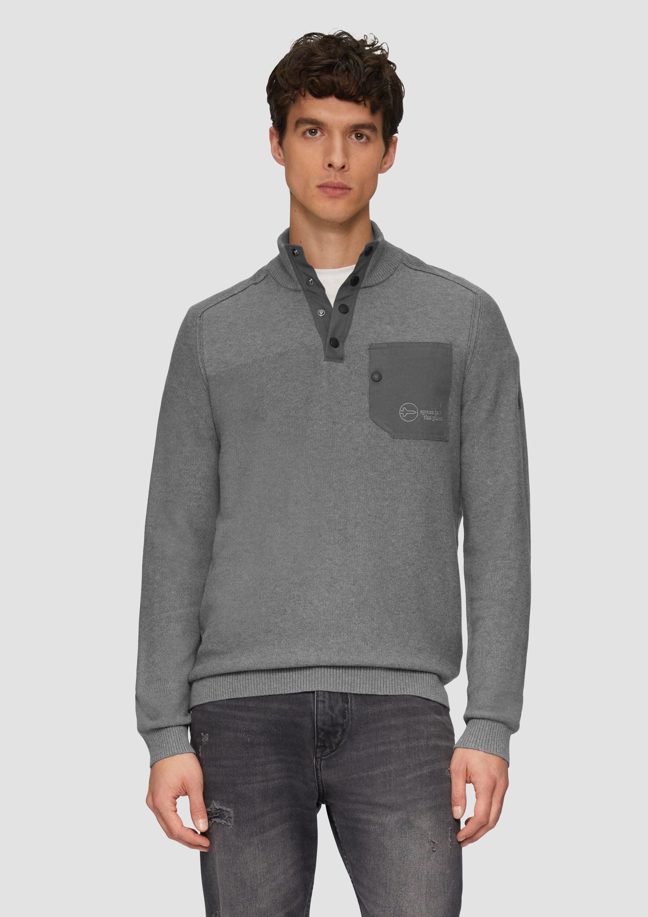 s.Oliver Longpullover Strickpullover Sportiver Strick-Troyer im günstig online kaufen