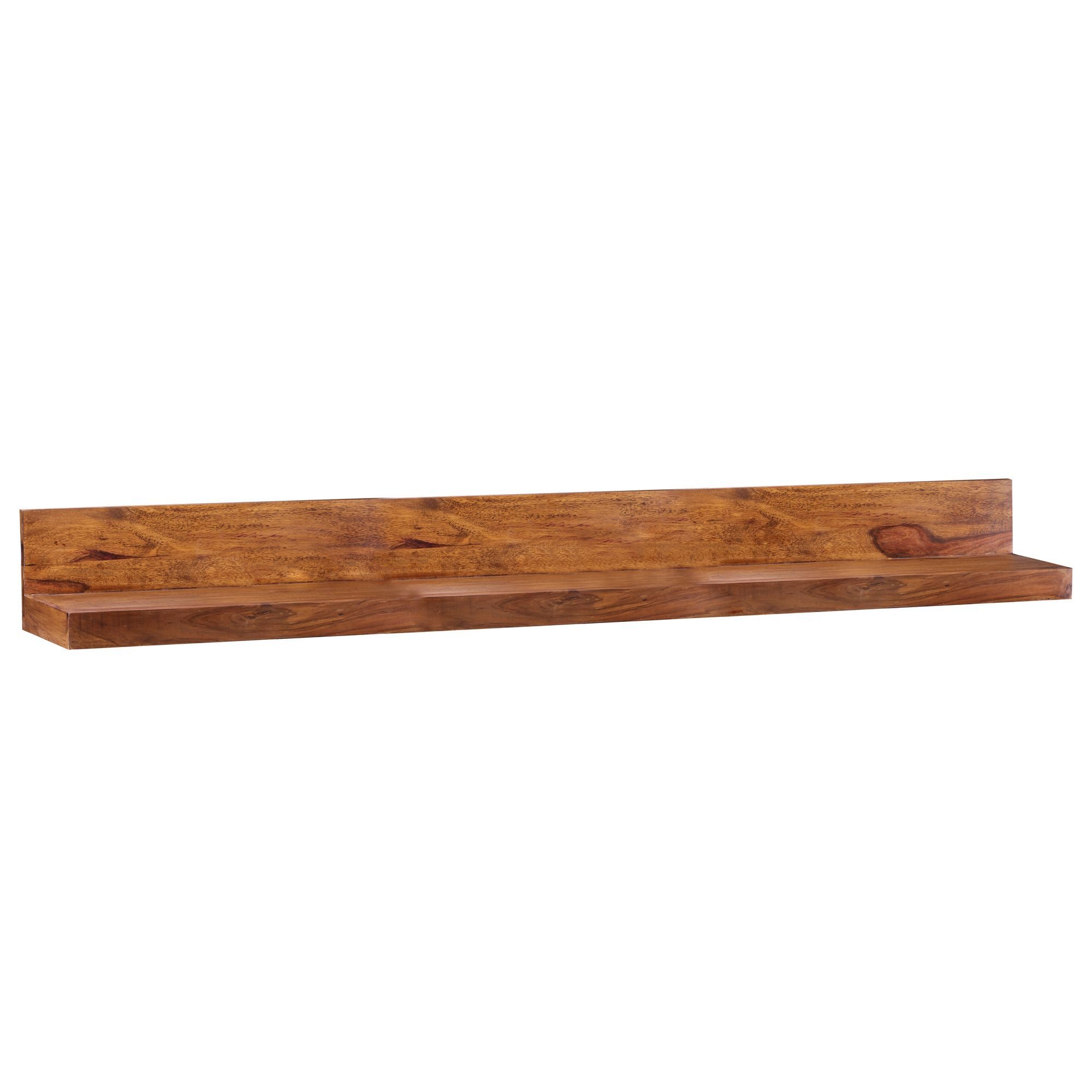 furnicato Regal Wandregal MUMBAI Massivholz, Walnuss finish Holzregal 160 cm L