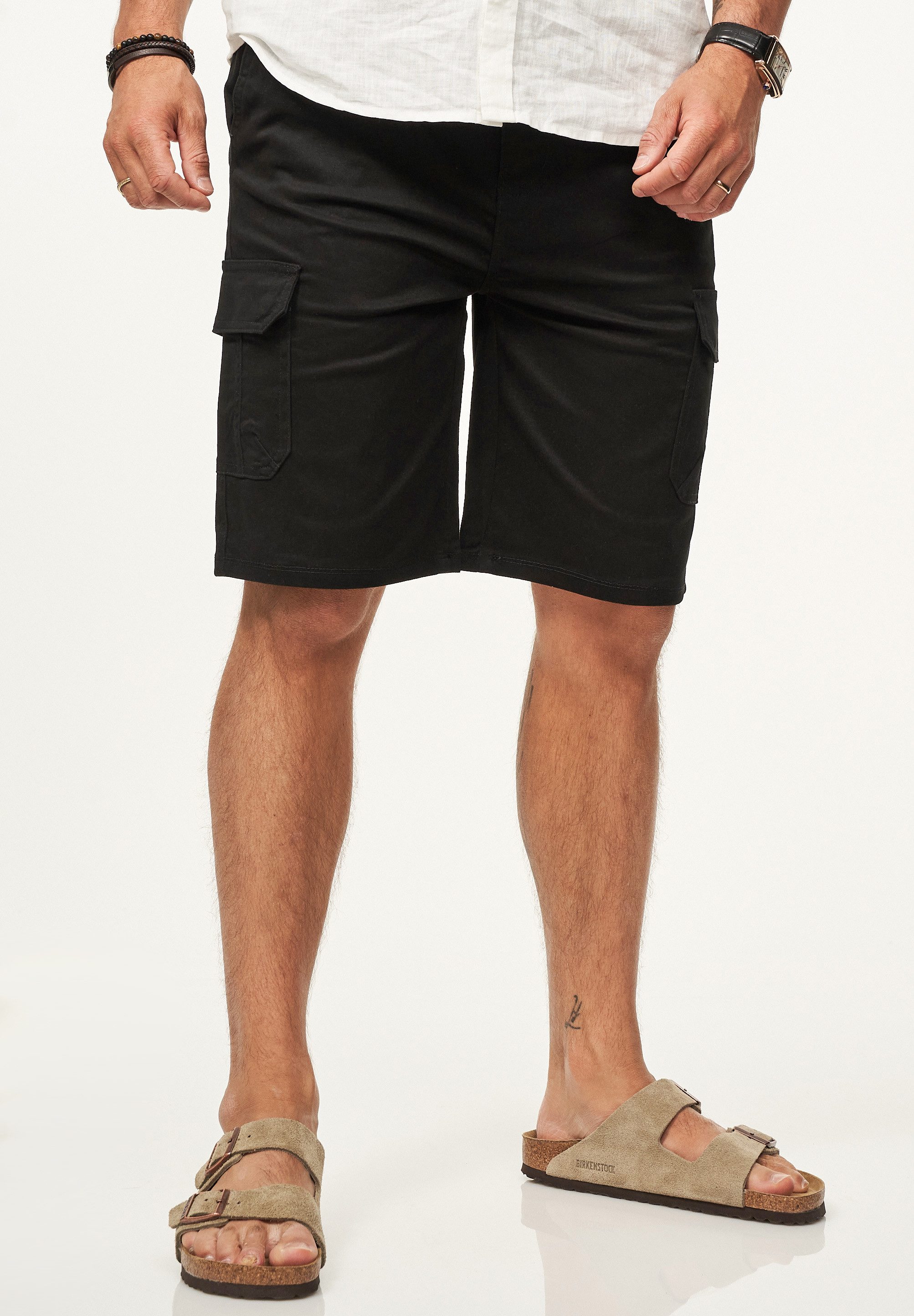 SOULSTAR Cargoshorts mit Stretchanteil Kurze Hose für Herren Sommershorts mit Elasthan-Anteil & Gummibund - Bermuda Regular-Fit