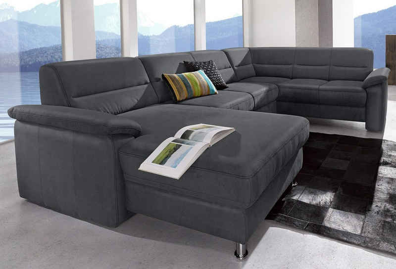 sit&more Wohnlandschaft Ascara U-Form, inklusive Boxspring/Federkern-Polsterung, wahlweise mit Bettfunktion