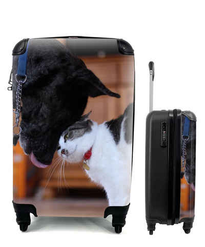 MuchoWow Handgepäckkoffer Katze - Hund - Zusammen, 4 Rollen, Reisetasche mit rollen, Handgepäck für Ferien, Trolley, Reisekoffer