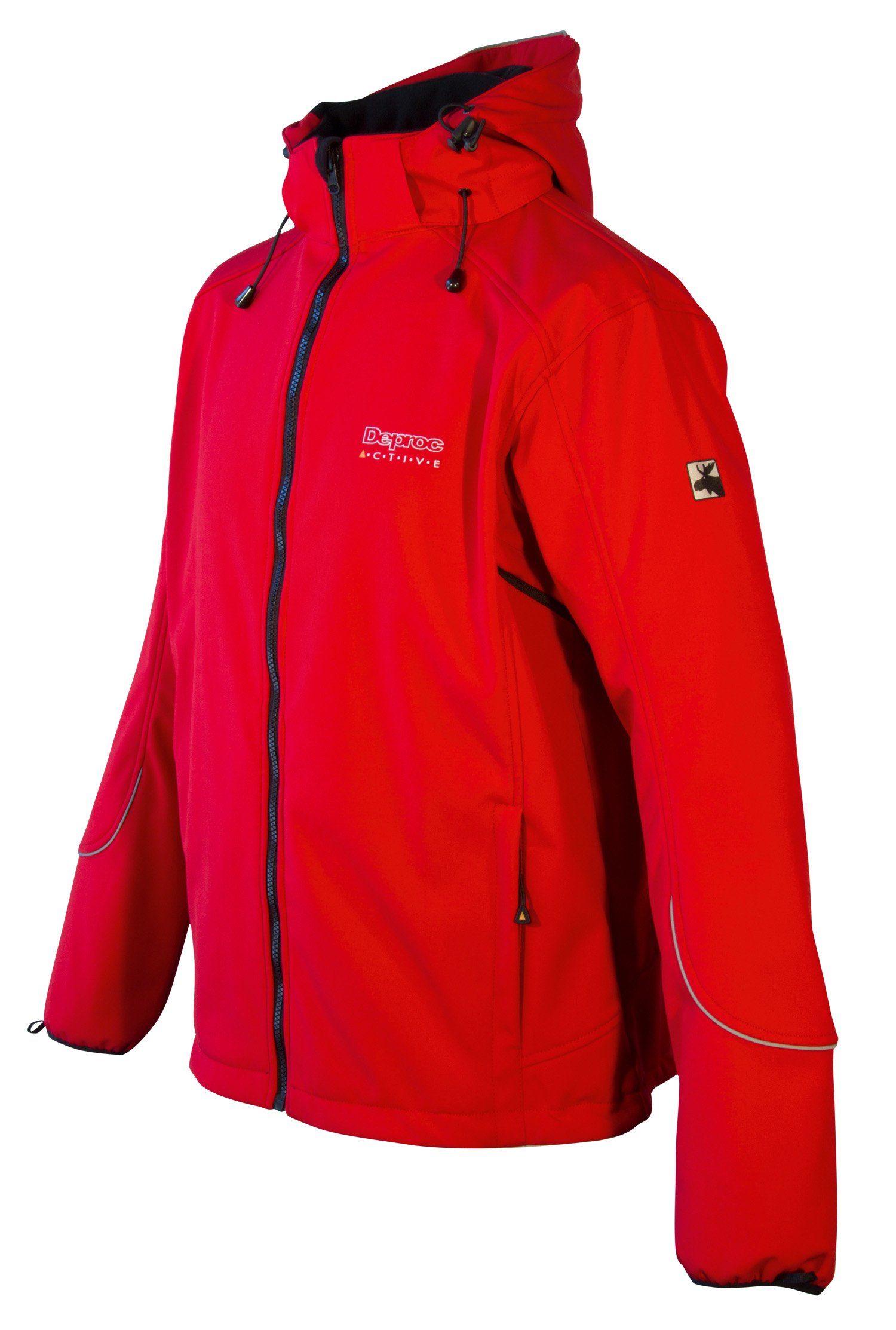 DEPROC Active Softshelljacke NIGEL red erhältlich mit in Großen Größen PEAK MEN abnehmbarer CS Kapuze, NEW auch