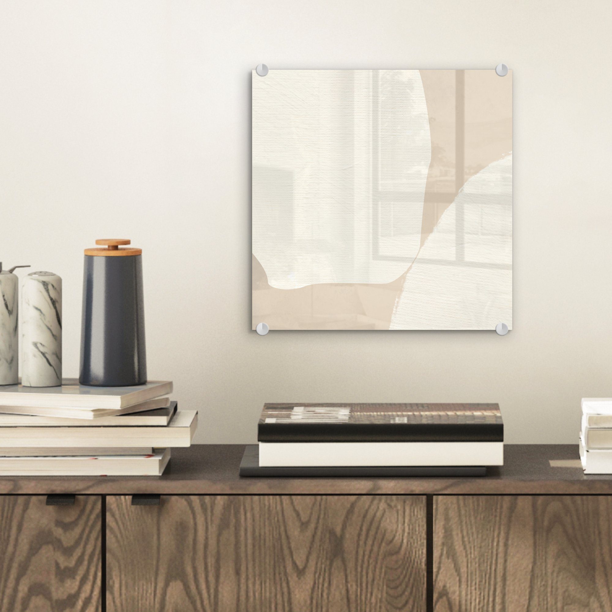 MuchoWow Acrylglasbild Beige - Abstrakt - günstig online kaufen