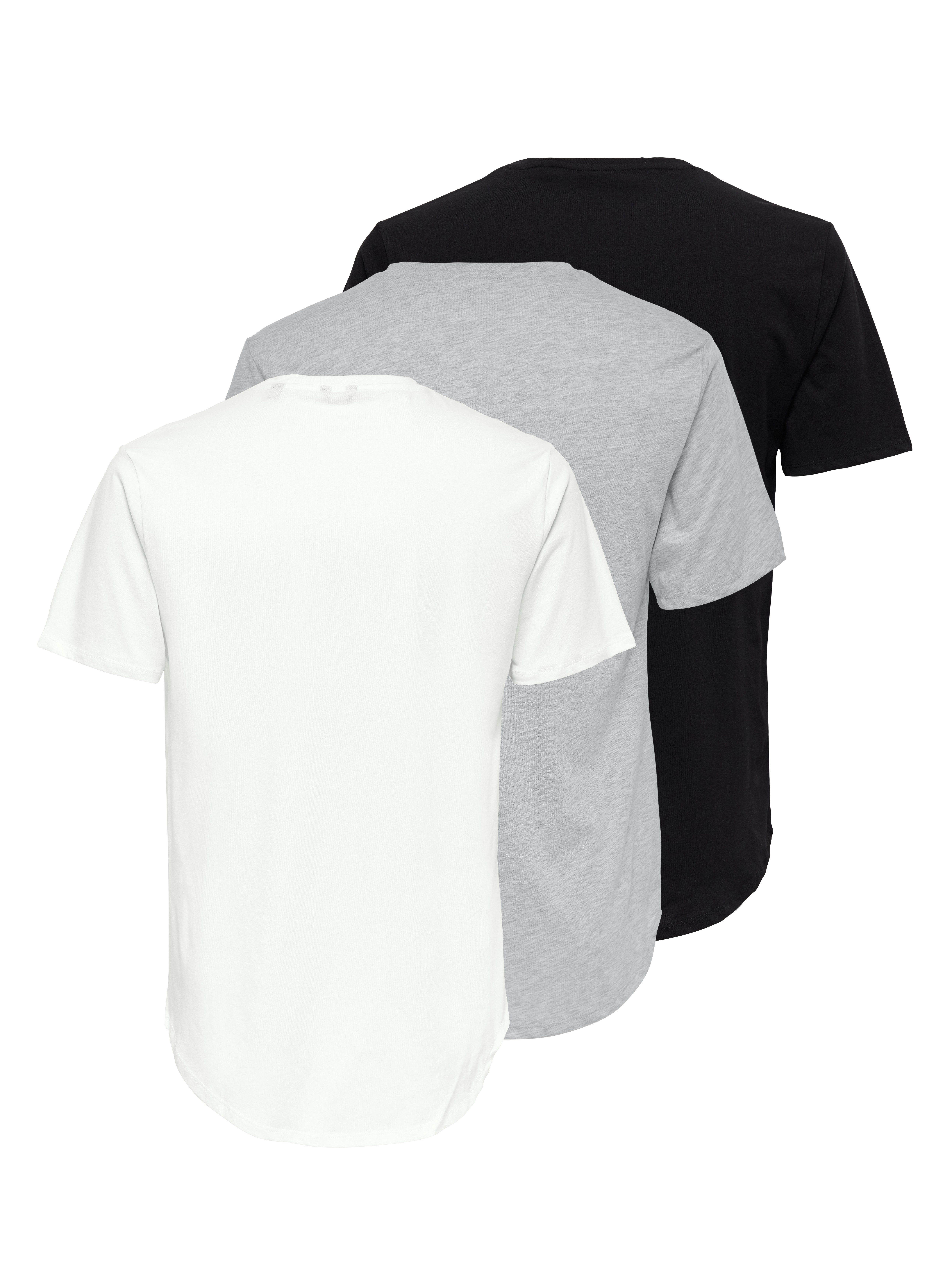 ONLY & SONS Rundhalsshirt ONSMATT LONGY SS TEE 3-PACK (Packung, 3-tlg) günstig online kaufen