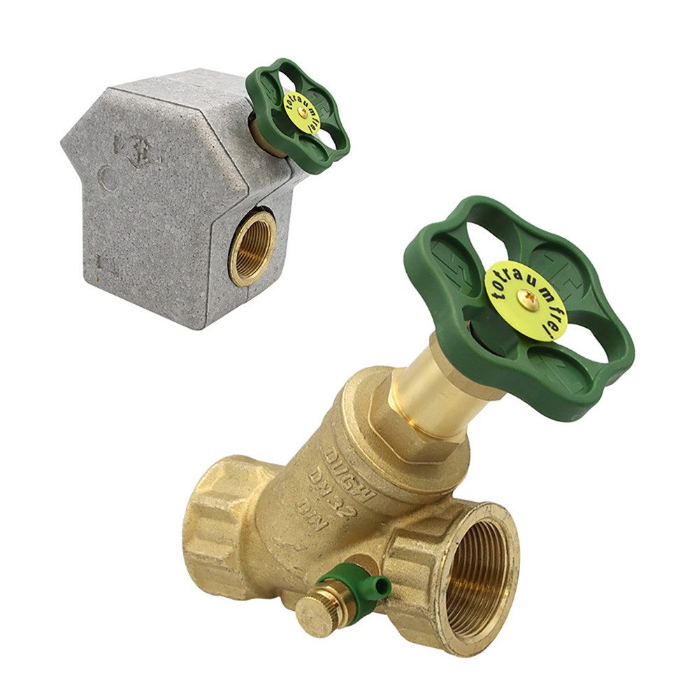 Schlösser Absperrventil Freistromventil 1 1/4" mit Dämmschale und Entleerung