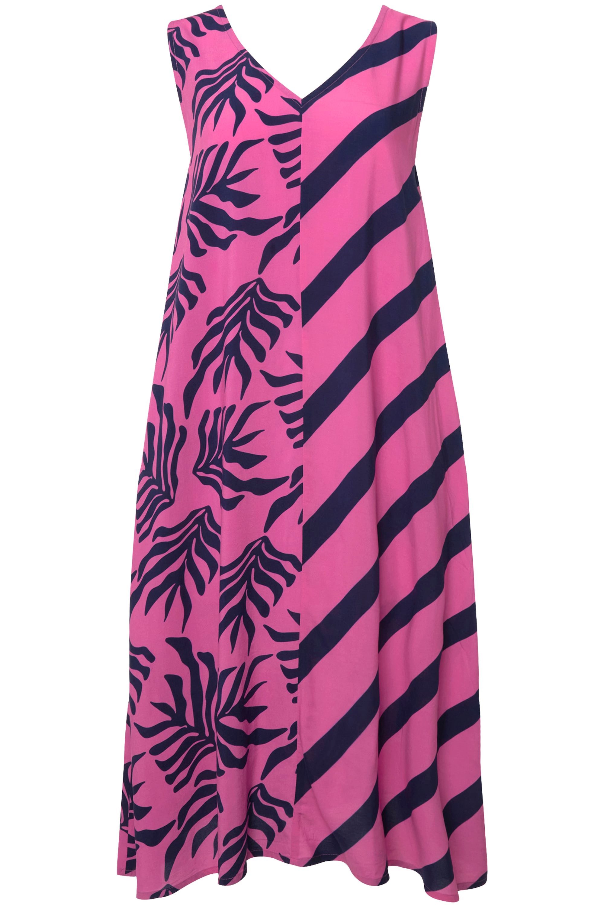 Laurasøn Jerseykleid Kleid A-Line Print-Mix V-Ausschnitt günstig online kaufen