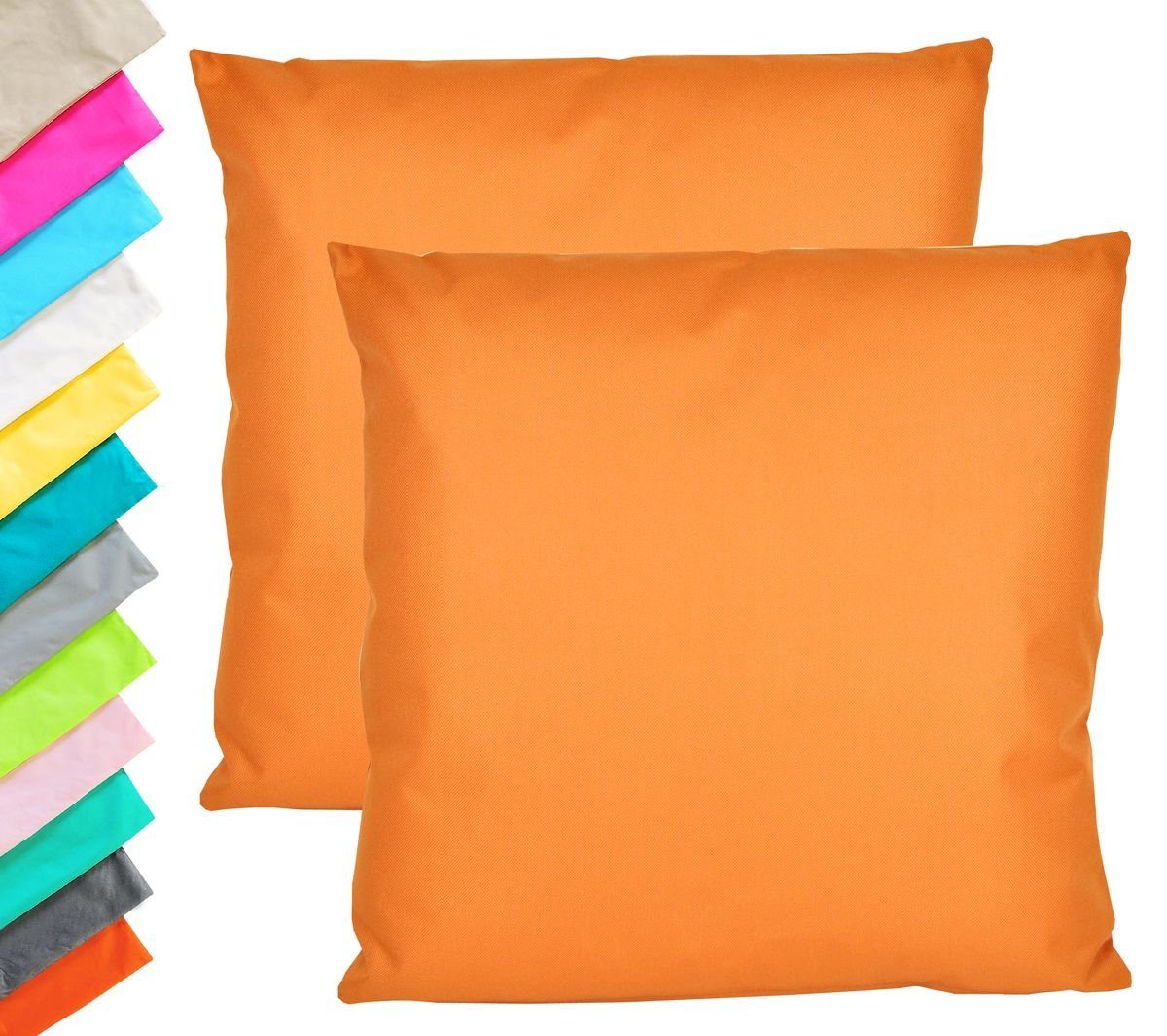 Dekokissen 2x Outdoor Lounge Kissen 45x45cm Dekokissen Set mit Füllung Wasserfest