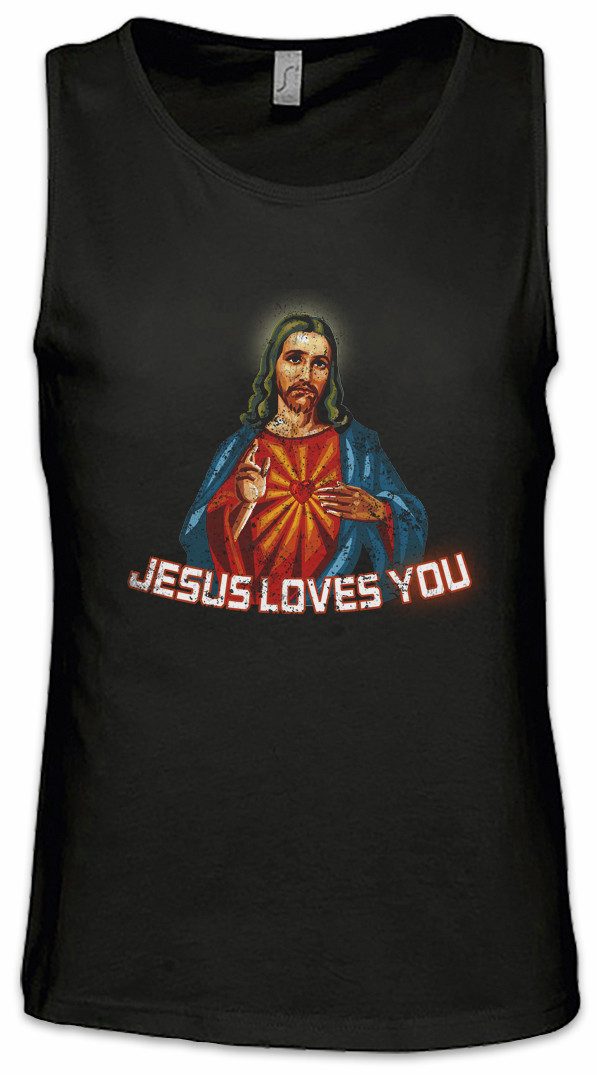 Urban Backwoods Tanktop Jesus Loves You Ärmelloses T-Shirt Religion Christs Christ Christanity Christentum christlich Messiah Messias