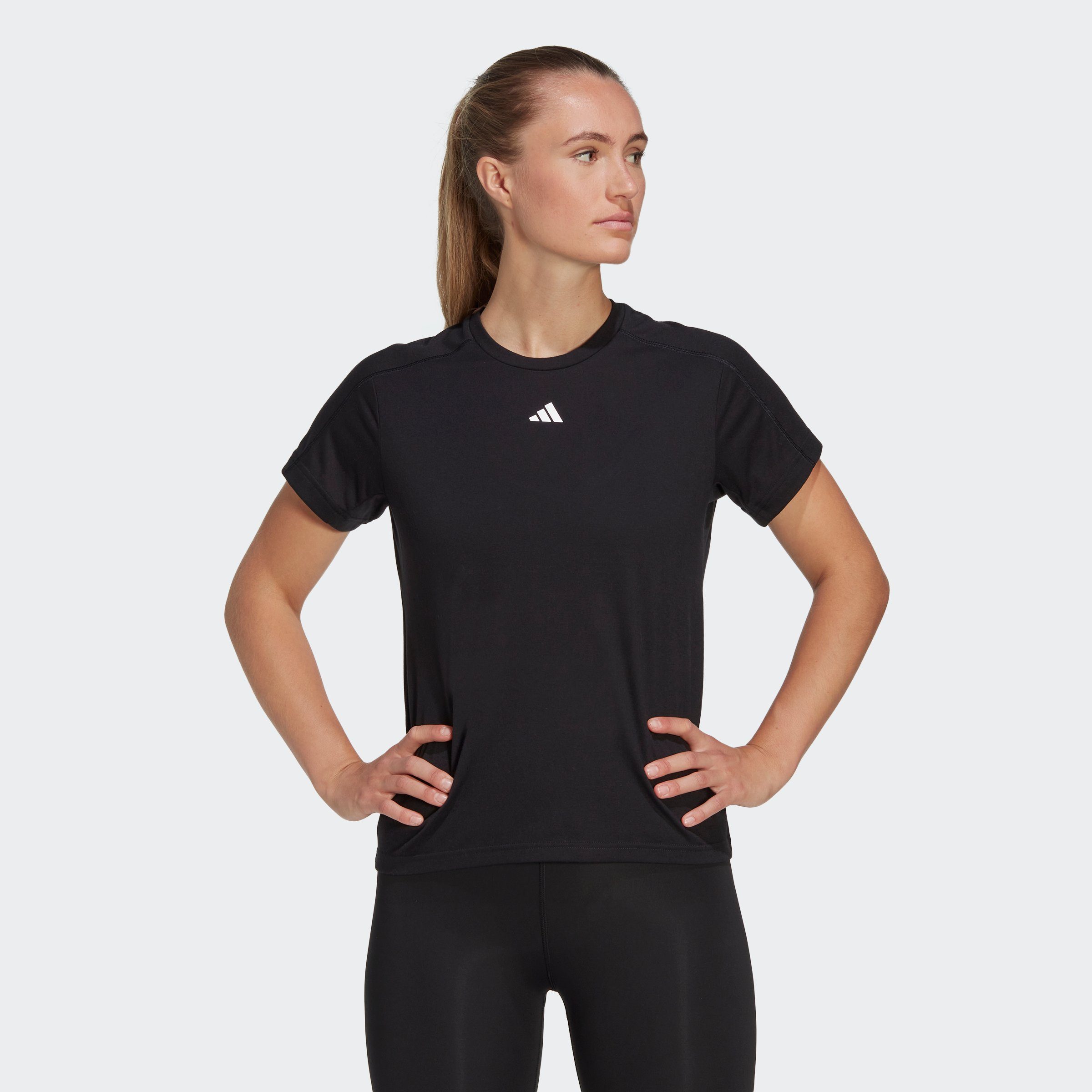 adidas Performance T-Shirt AEROREADY TRAIN ESSENTIALS MINIMAL BRANDING Black | Sport-T-Shirts