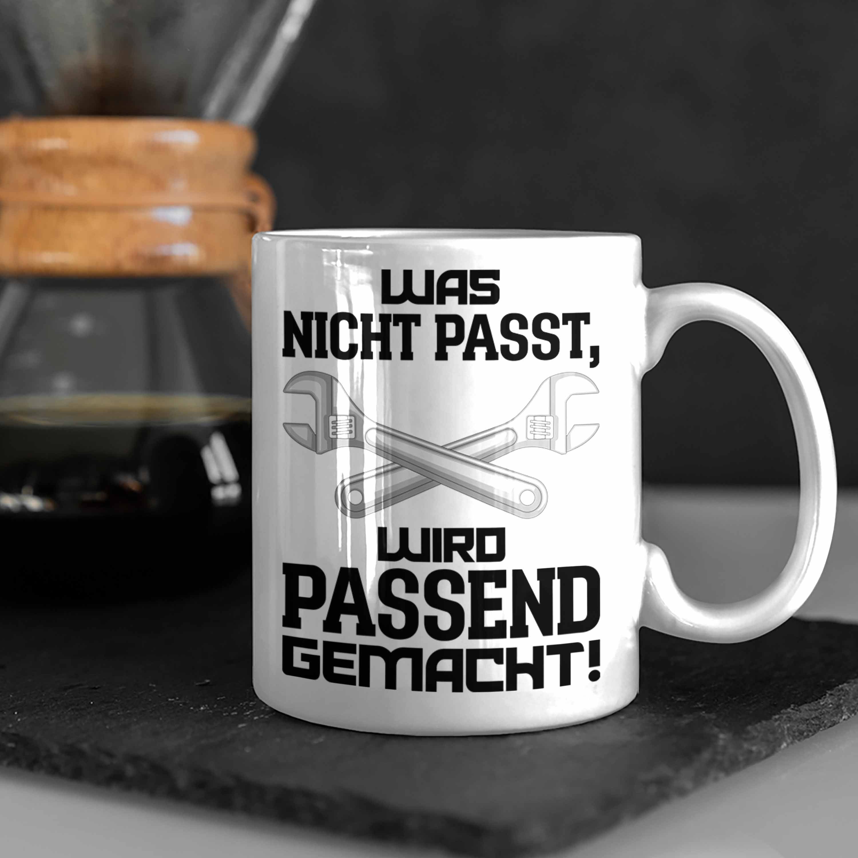 Mechatroniker Spruch Weiss Handwerk Mechaniker für KFZ Kaffeebecher Handwerker Trendation Tasse - mit Trendation Tasse Geschenke