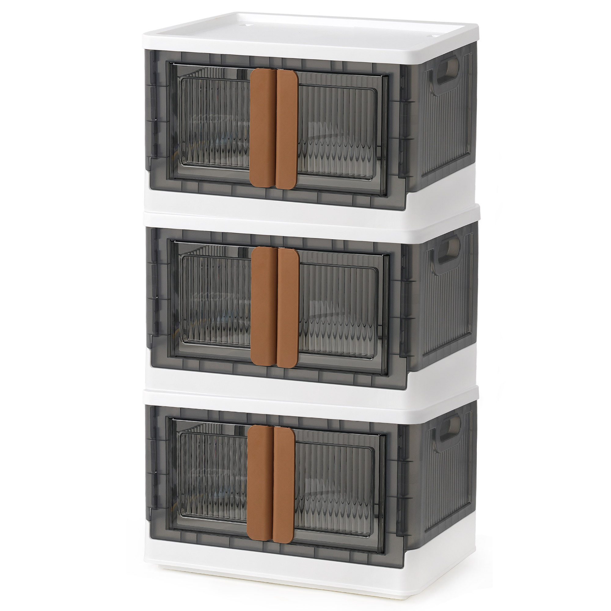 CALIYO Aufbewahrungsbox Stapelbare Aufbewahrungsbehälter und Doppeltüren mi günstig online kaufen