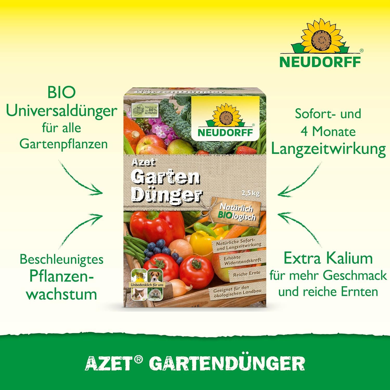 Neudorff Gartendünger Bio Azet GartenDünger 2,5 kg, organischer Langzeitdün günstig online kaufen