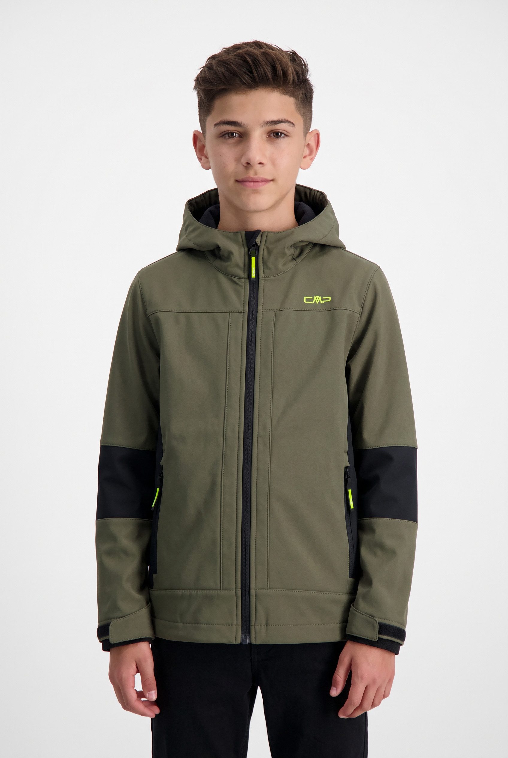 CMP Softshelljacke KID SOFTSHELL JACKET FIX HOOD wasserabweisend, windabweisend, mit Reißverschlusstaschen