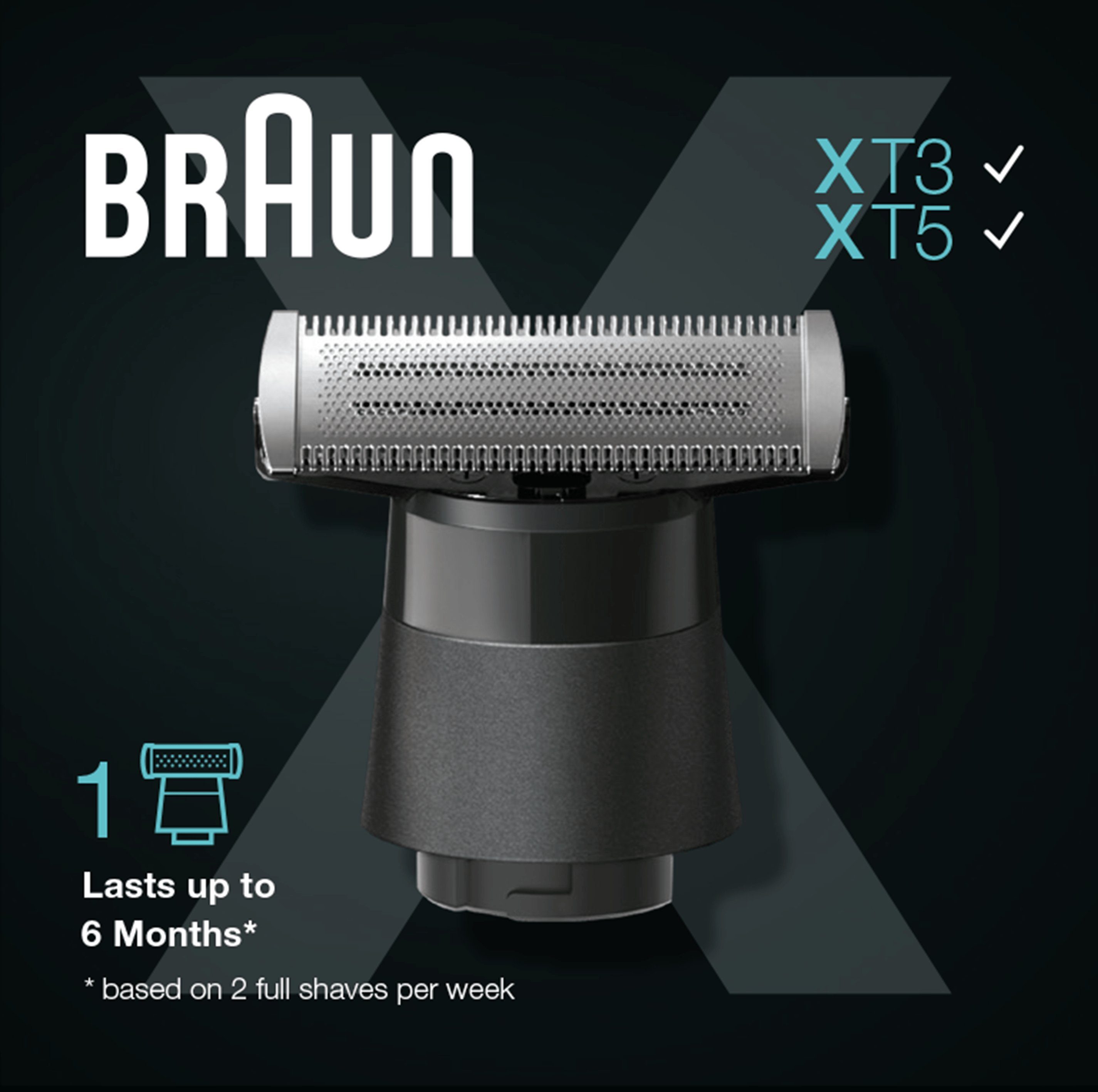 St., Braun Series Schersystem 1 XT10, X 4D-Klingen-Technologie Ersatzscherkopf