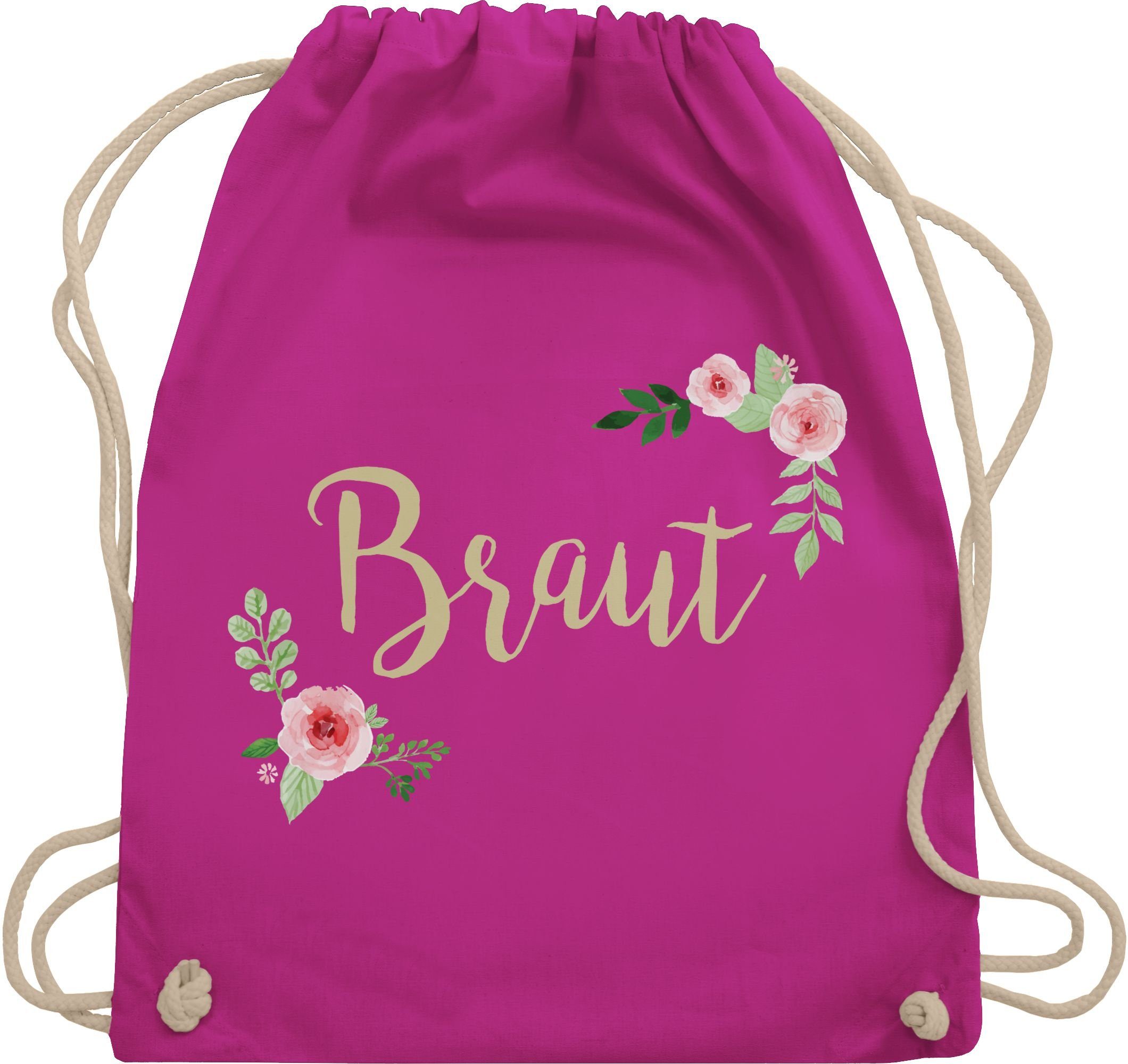 Shirtracer Turnbeutel Braut Blumen, JGA Junggesellenabschied Frauen