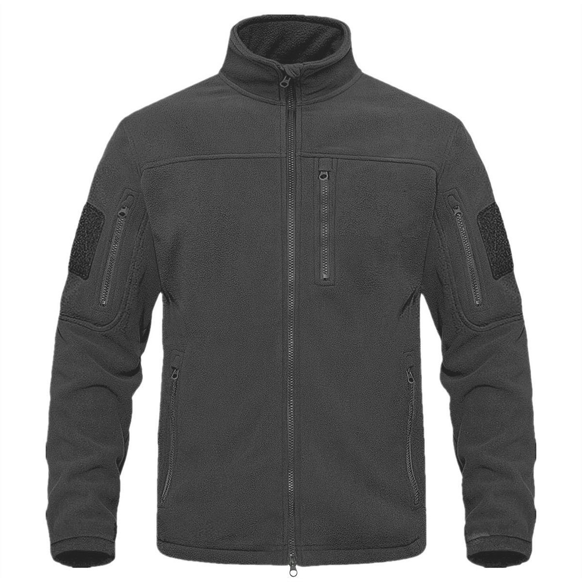 Discaver Trachtenjacke Fleece-isolierte Wanderjacke für Herren mit Stehkragen grau