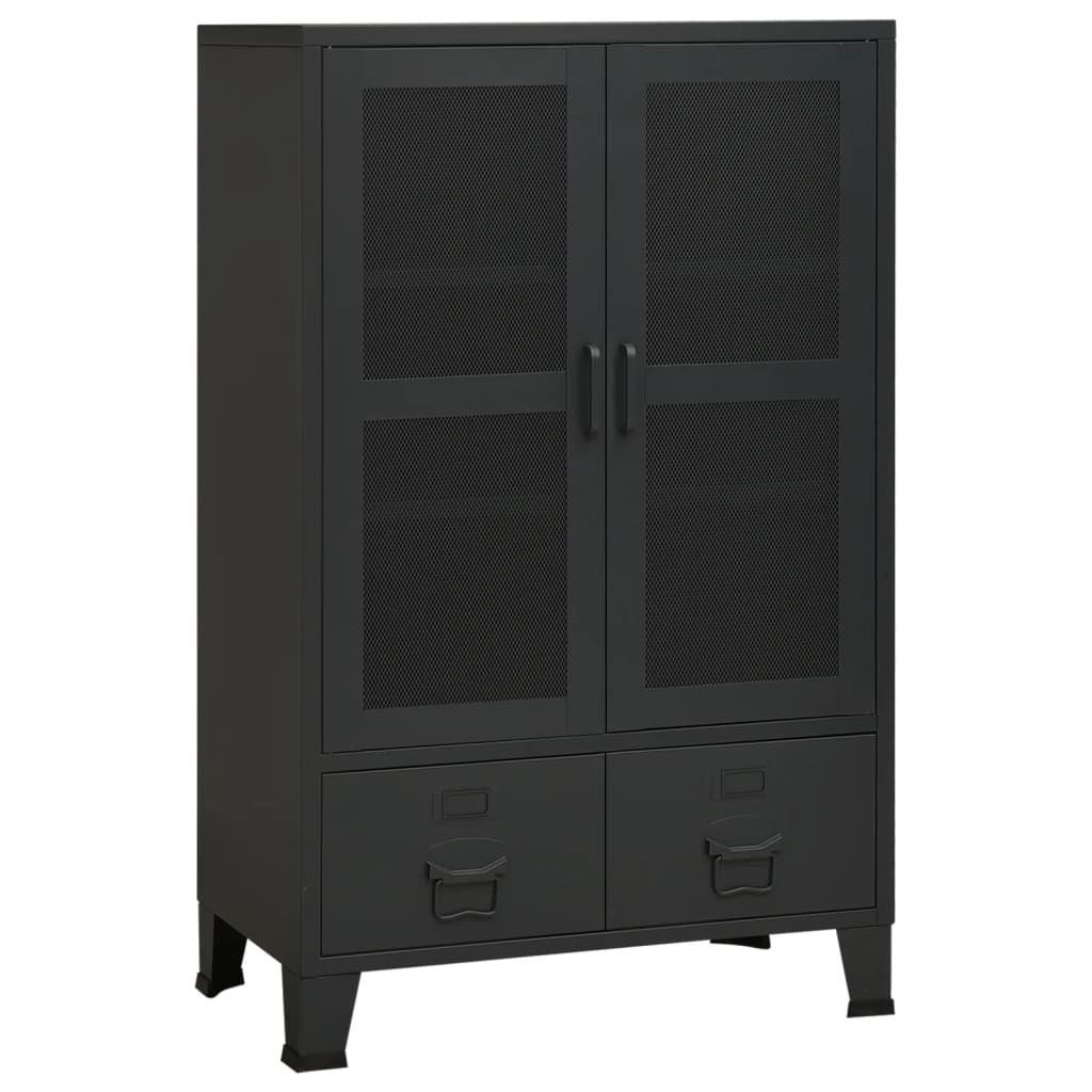 furnicato Spind Lagerschrank Industrial Schwarz 70x40x115 günstig online kaufen