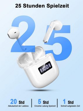 GCBIG Bluetooth 5.3 Kabellos mit ENC 4 Mics für Arbeit und Reisen In-Ear-Kopfhörer (HD-Anrufe mit zwei Mikrofonen für klare Gespräche ohne Hintergrundgeräusche., mit LED Digitalanzeige HiFiStereoklang IP7 Wasserdicht 25 stdSpielzeit)
