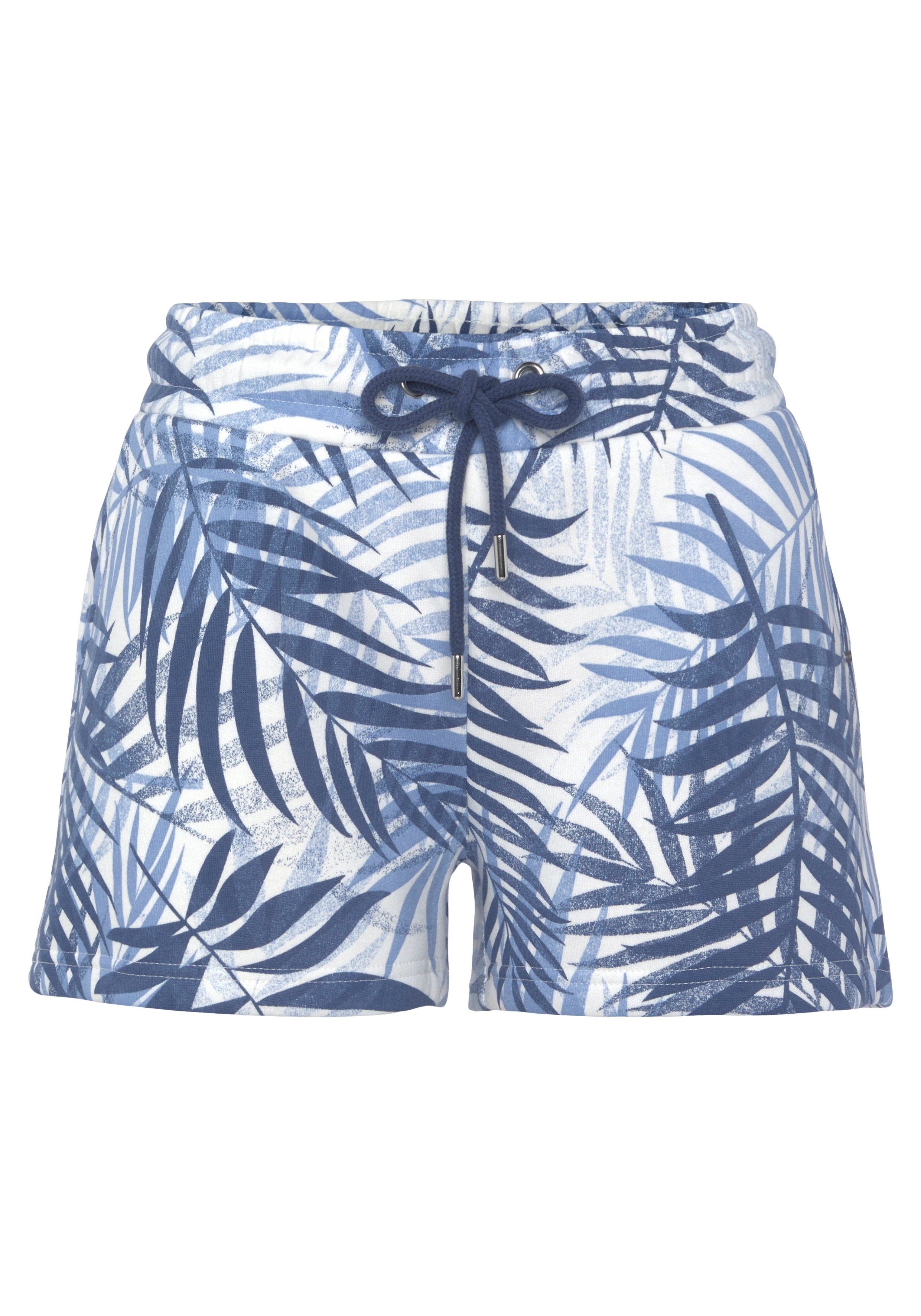 LASCANA Sweatshorts Loungeshorts im schönen Allover-Blätterdruck, günstig online kaufen