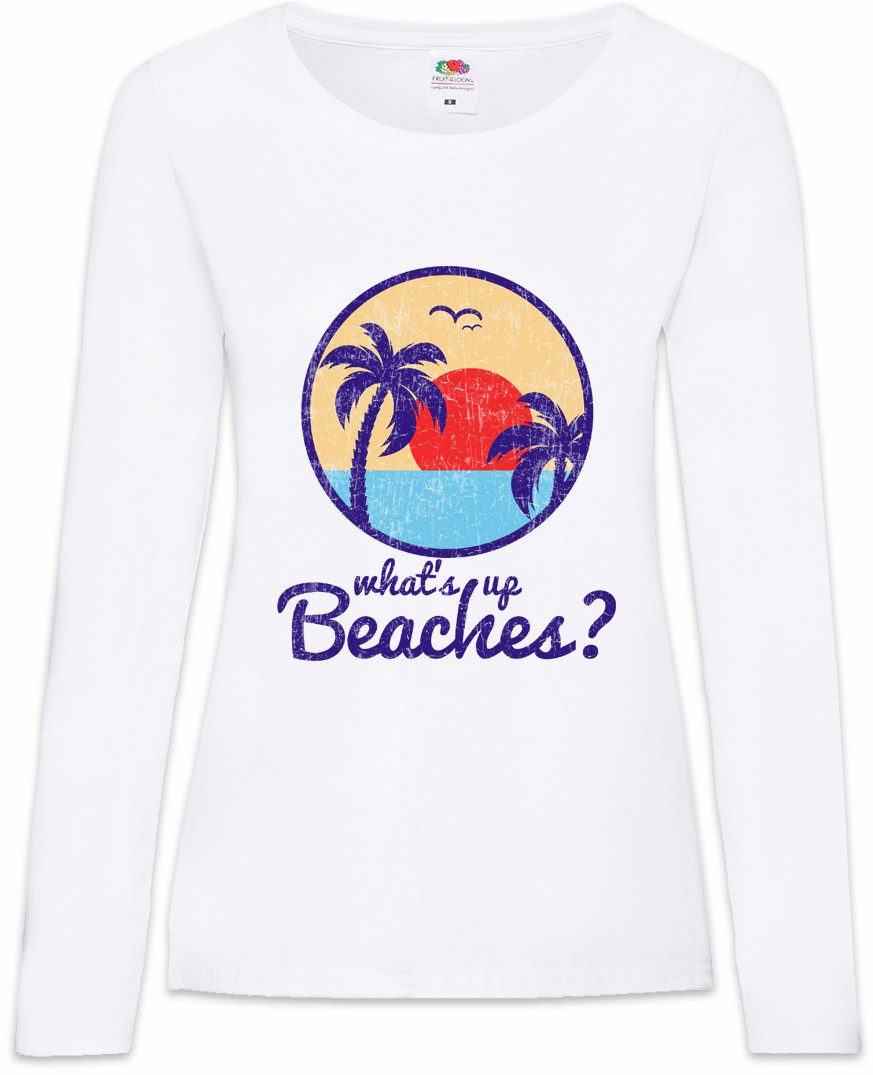 Langarmshirt What's Up Beaches II Damen Langarmshirt Surfer Surfen Surfing Sea Meer