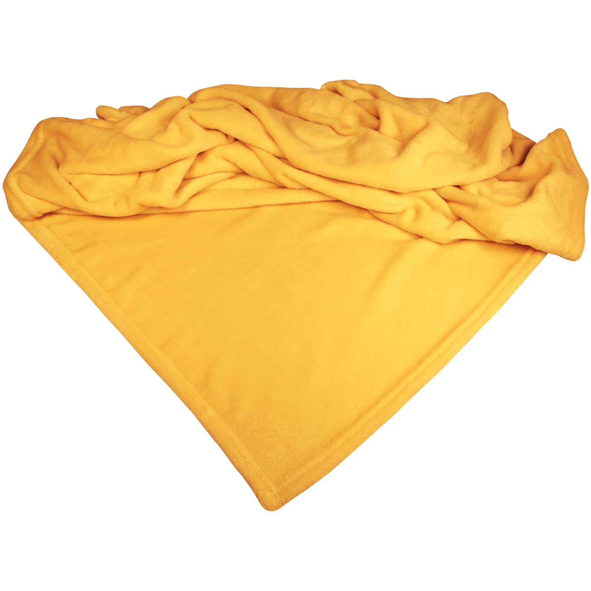 Sofaschoner Mikrofaserdecke Premium für den Hund Schecker, Bis 60°C waschbar Gelb