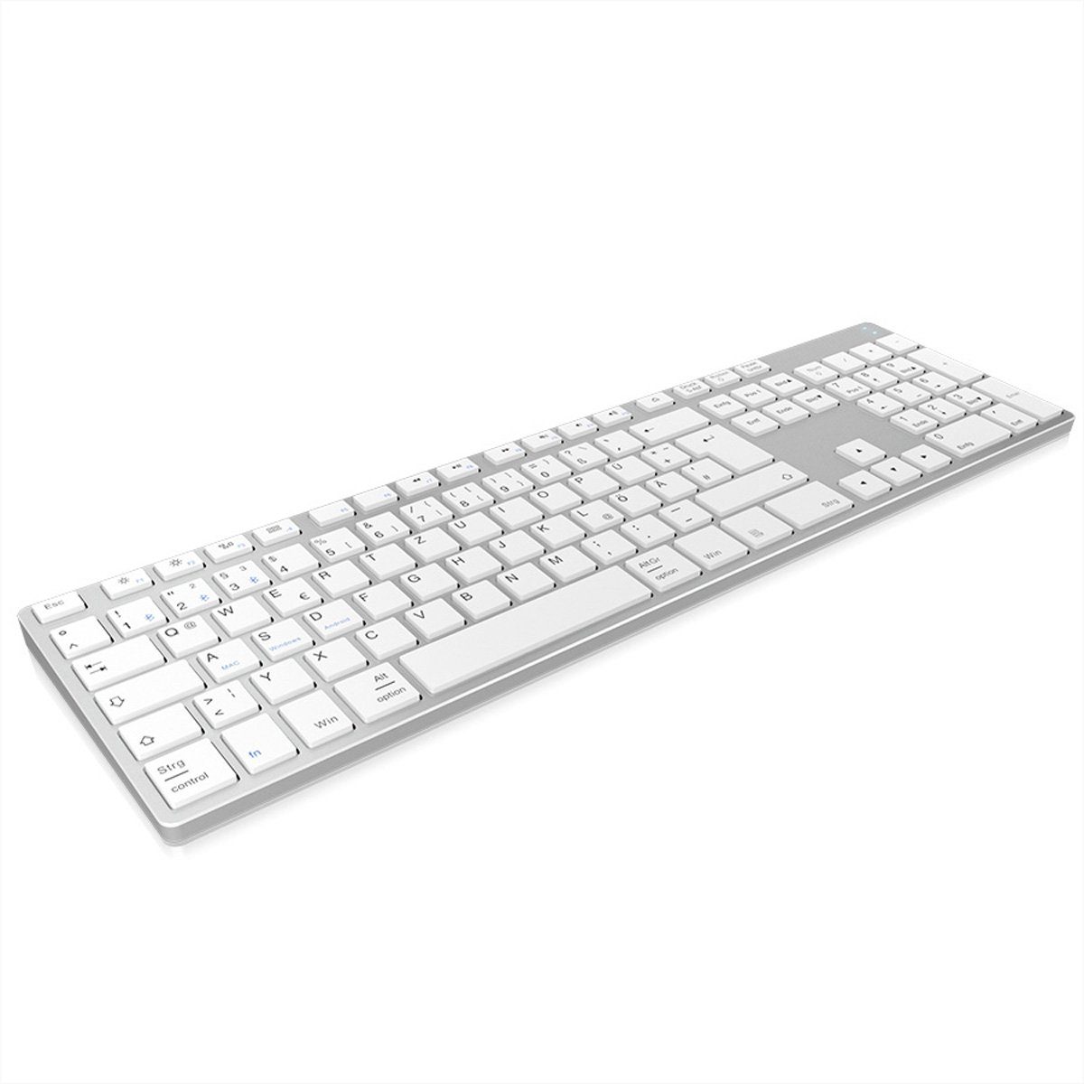 KEYSONIC KEYSONIC KSK-8022BT (DE) Aluminium Full-Size Tastatur Multikanal Bluet Wireless-Tastatur