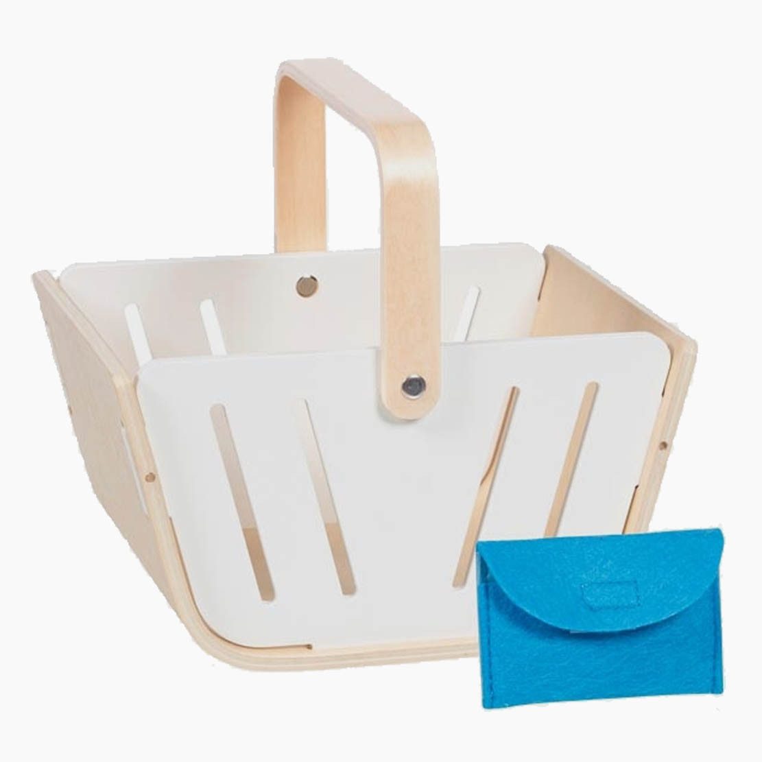 goki Spiel-Einkaufswagen Einkaufskorb MiniShopper, mit Geldbörse, (packung, 2-tlg., set), Mehr als nur ein Kaufmannsladen-Zubehör