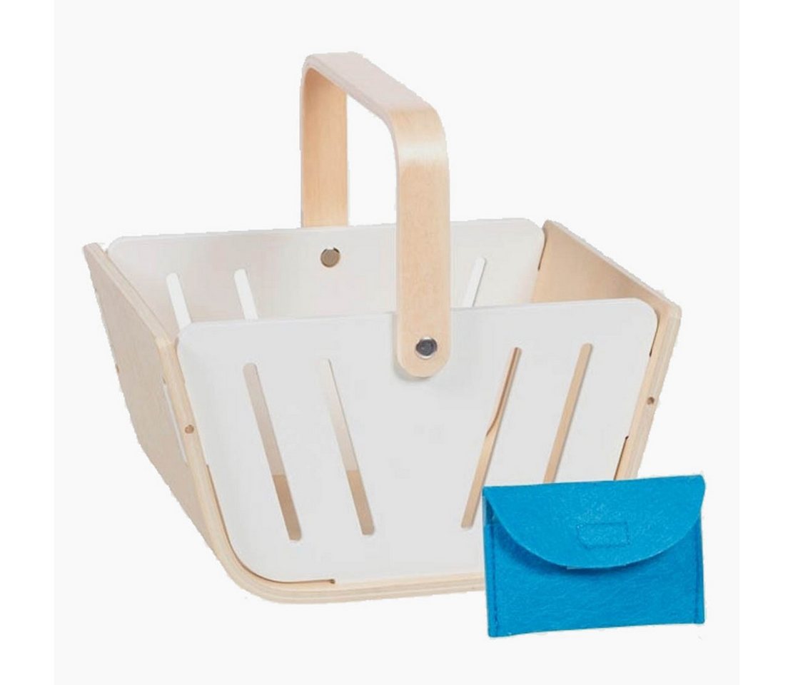 goki Spiel-Einkaufswagen Einkaufskorb MiniShopper, mit Geldbörse, (packung, 2-tlg., set), Mehr als nur ein Kaufmannsladen-Zubehör