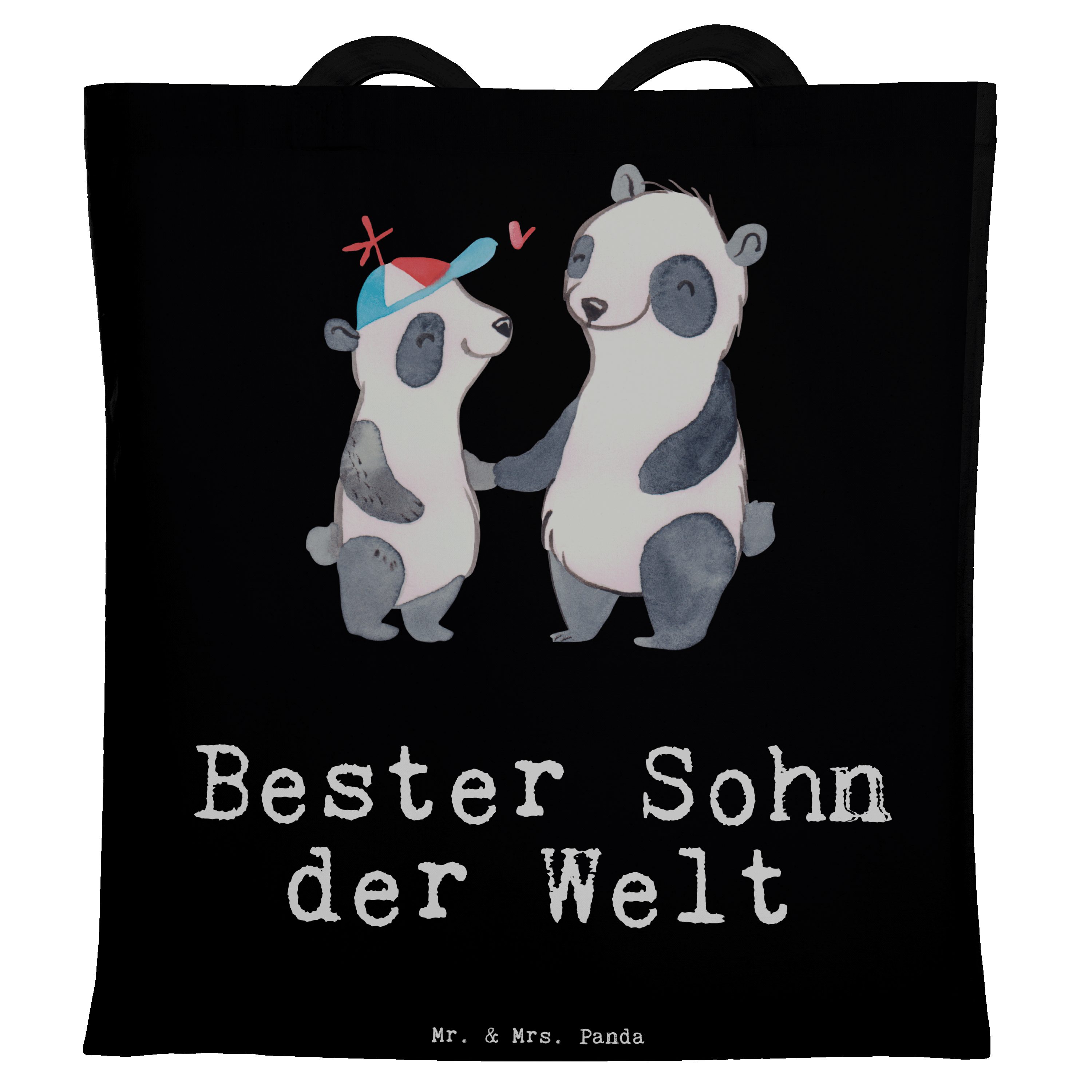 Mr. & Mrs. Panda Tragetasche - Dankeschön, Schwarz Kind, Geschenk, Panda Fr der Sohn Bester - Welt (1-tlg)