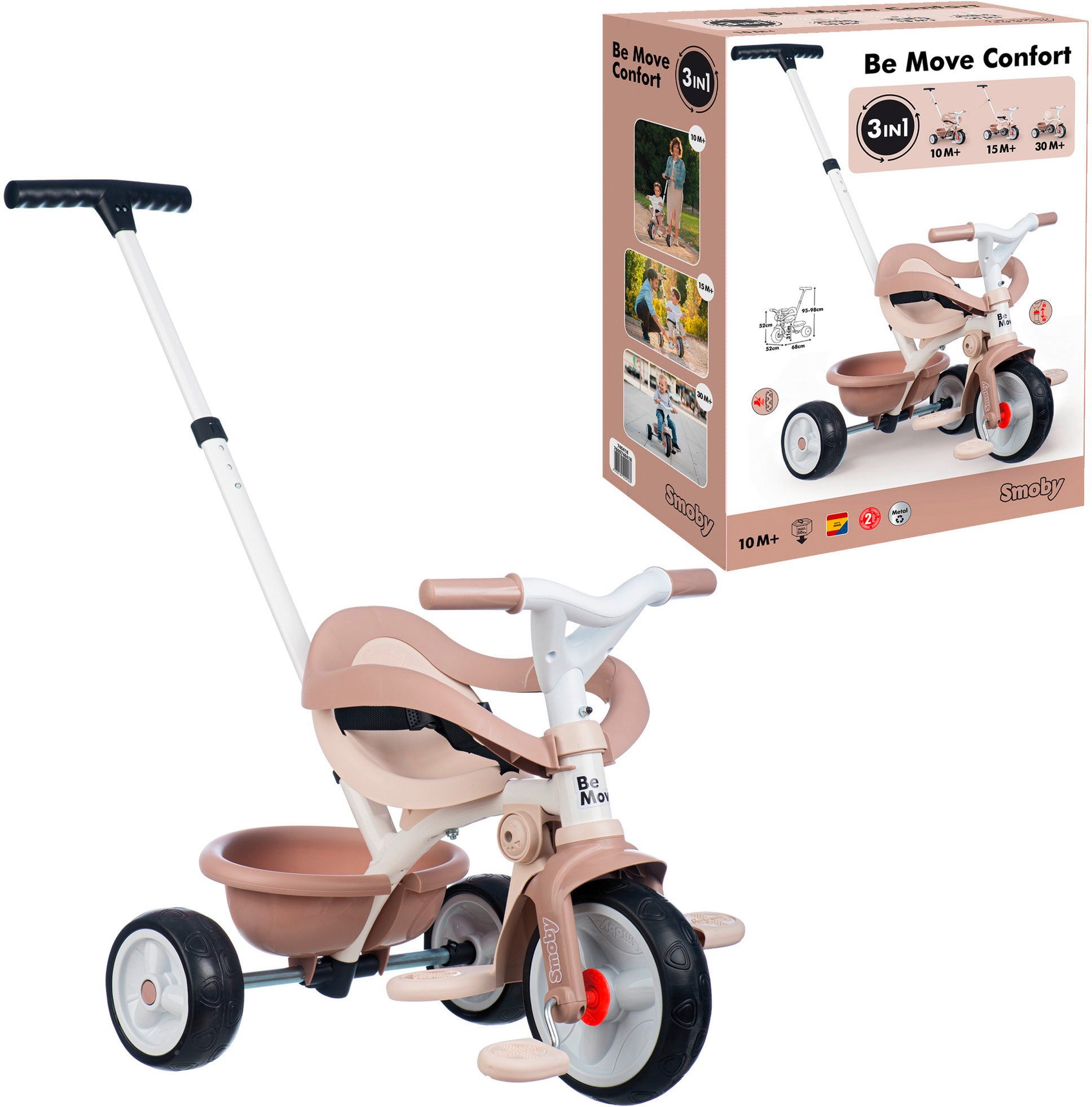 Smoby Dreirad Outdoor Spielzeug Fahrzeug Dreirad Be Move Komfort beige 7600740418