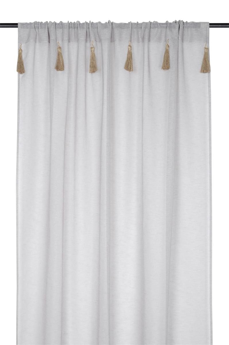 STOF Gardine Gardine IBIZA mit dekorativen Fransen, 140 x 260 cm, modern