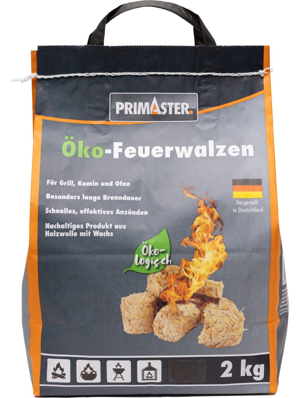 Primaster Grillanzünder Primaster Kamin-/Grillanzünder Feuerwalze 2 kg, 2 l