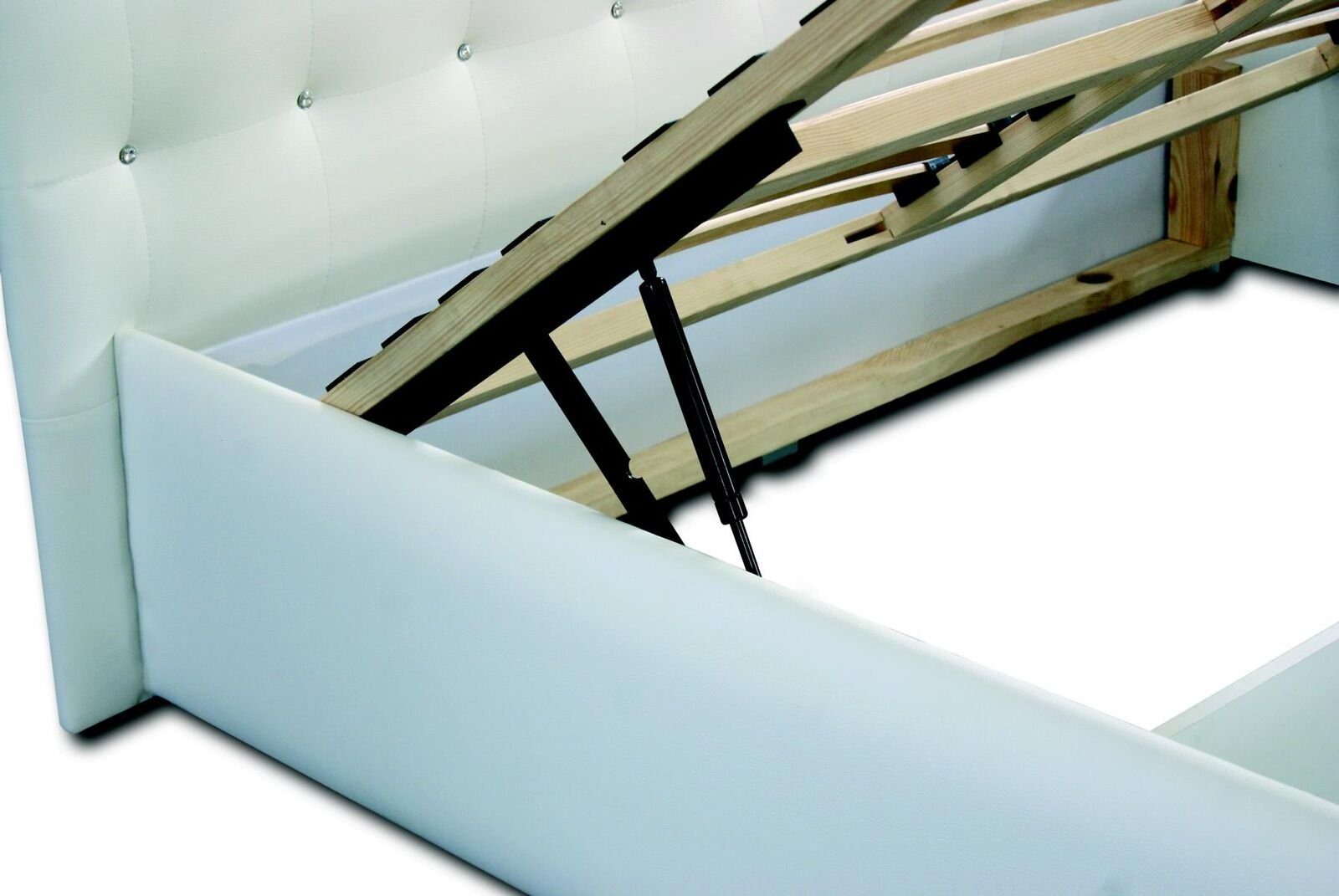 Betten Weiß Design Bett, Doppel Polster Luxus JVmoebel Bett 160x200cm