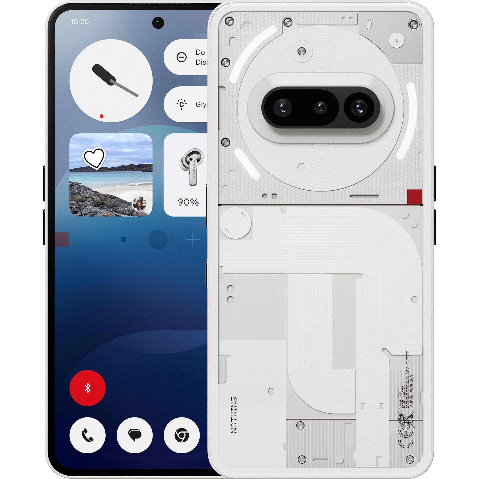 NOTHING Nothing Phone (3a) 128GB, Handy, (weiß, Android Smartphone (6.77 Zoll, 128 GB Speicherplatz, 50 MP Kamera)