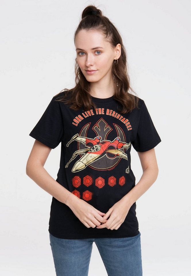 Star mit Live Wars Originaldesign The T-Shirt Resistance - lizenziertem LOGOSHIRT Long