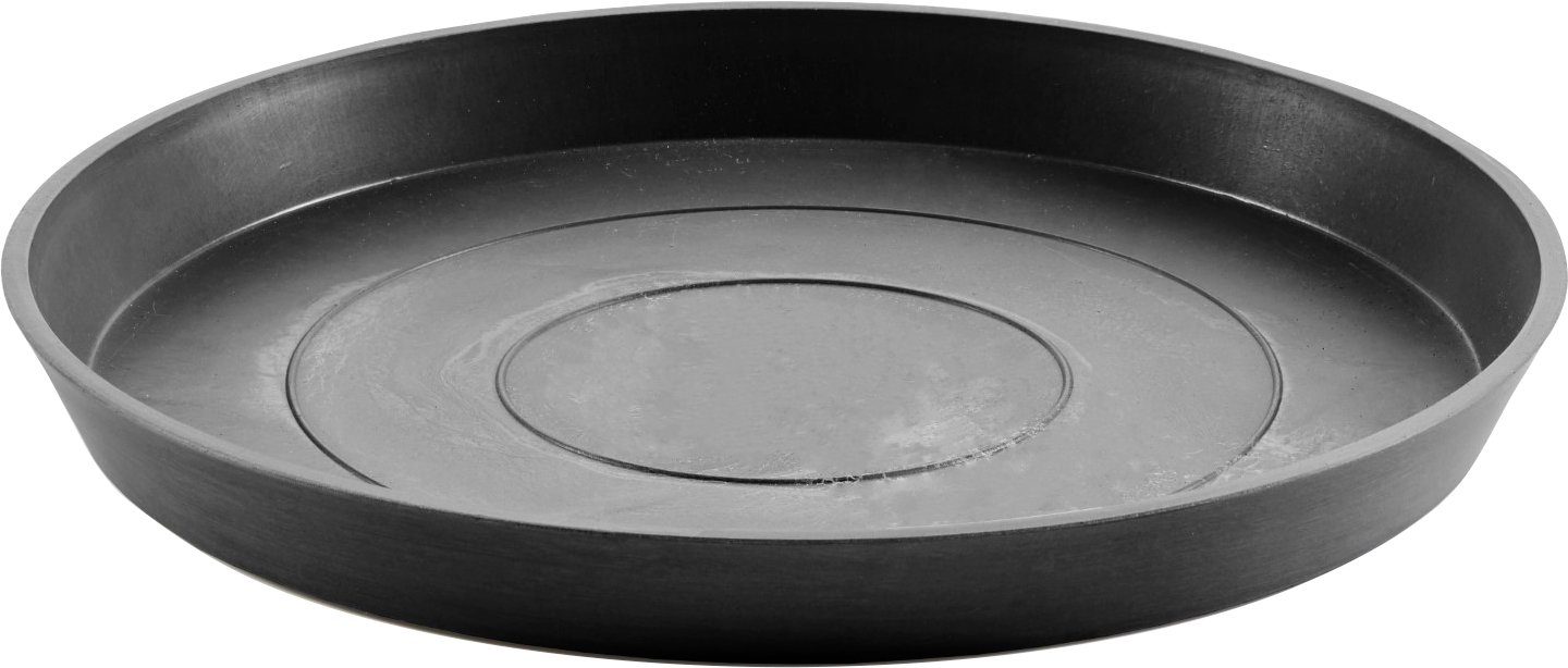 Blumentopfuntersetzer ROUND Dark ECOPOTS BxTxH: SAUCER Grey, 44,5x44,5x3,5 cm