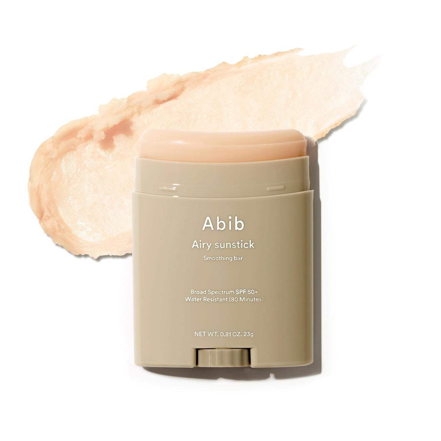 Abib Sonnenschutzcreme Airy Sunstick Smoothing Bar 23g – Sonnenschutzstift mit SPF50+ PA++++, wasserfeste Formel bis 80 Minuten, halb-mattes Finish, mit Allantoin, Ectoin & Sonnenblumenöl, ideal für empfindliche Haut
