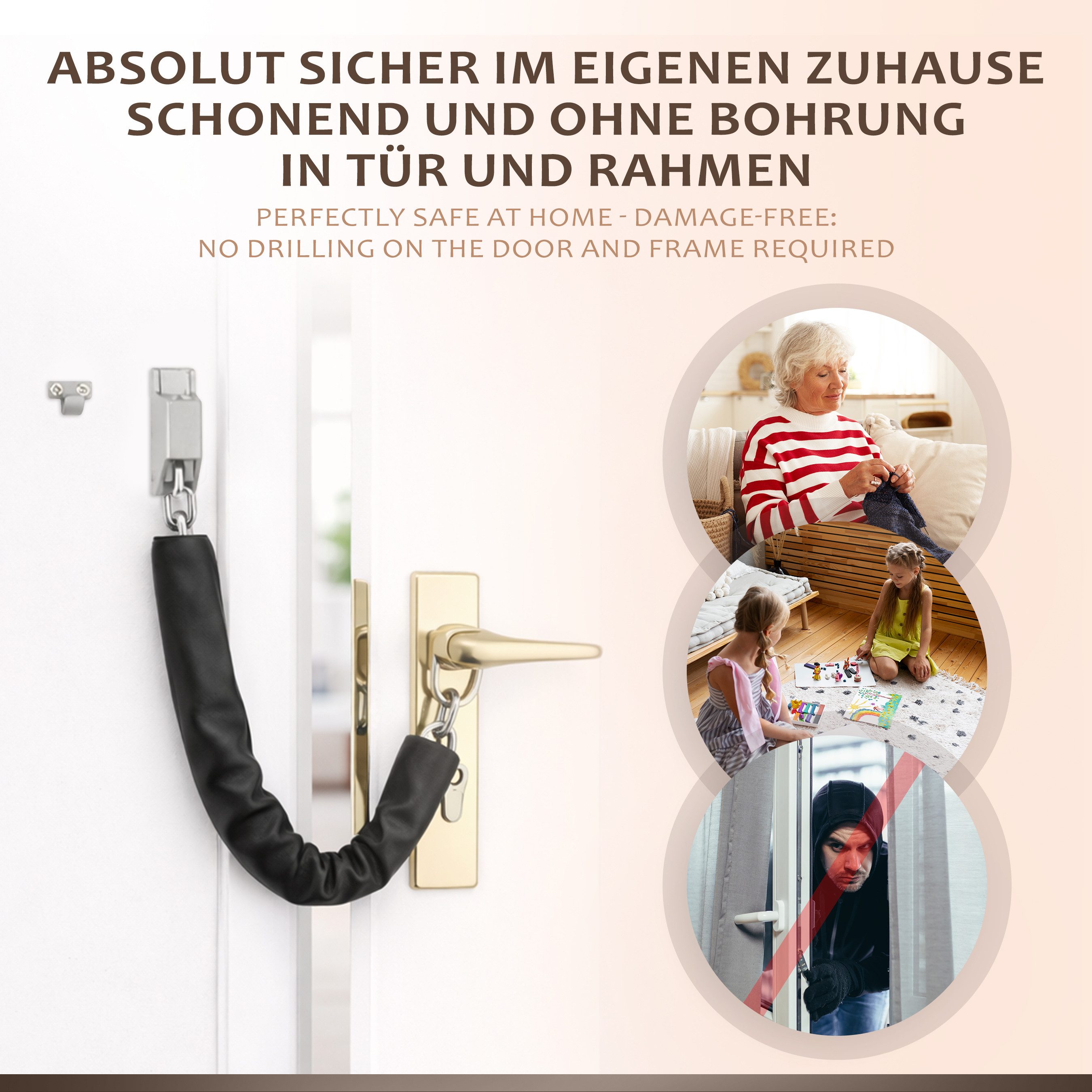 ONVAYA Türkette ONVAYA® Tür Kettenschloss aus gehärtetem Stahl