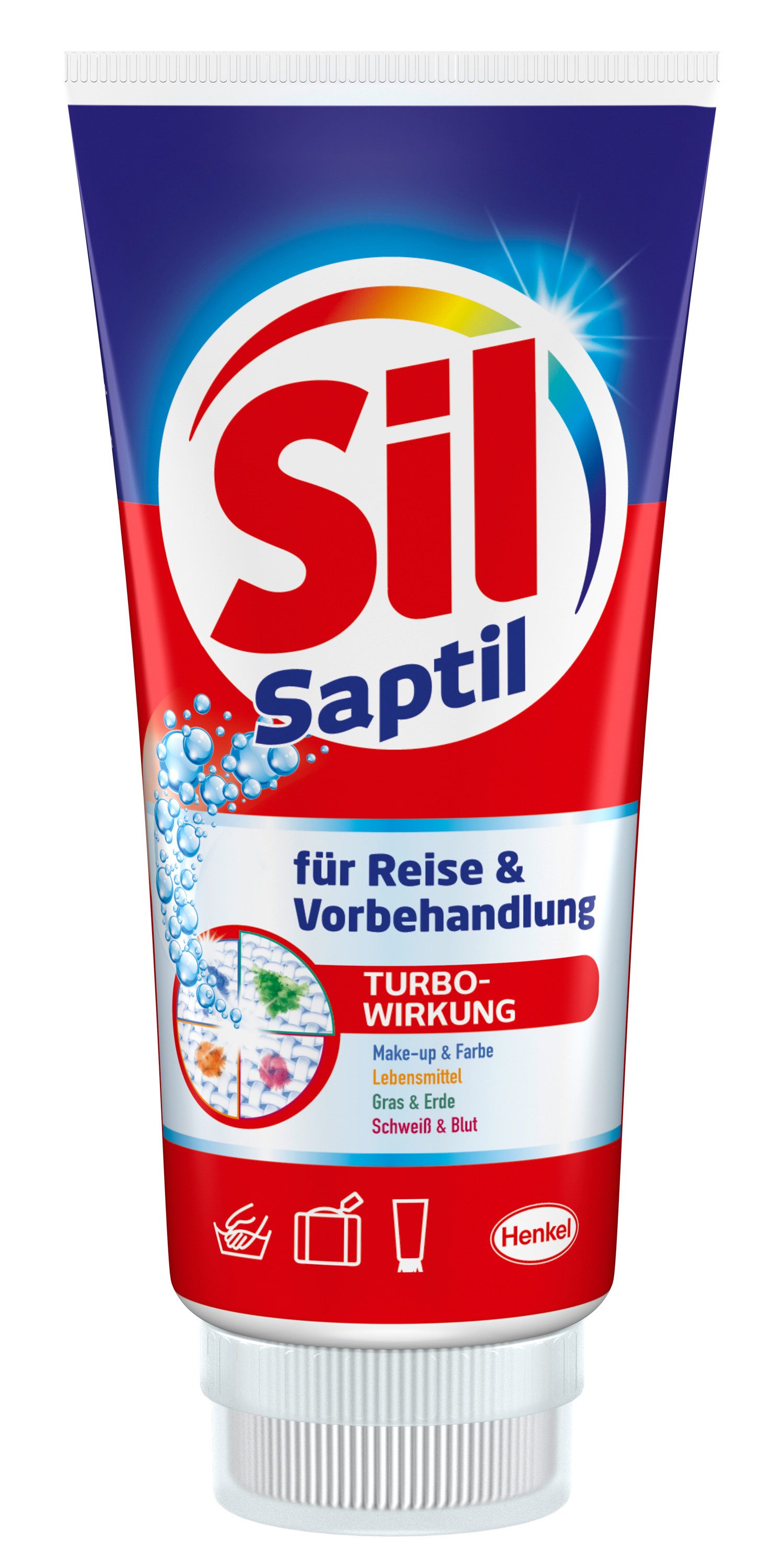 Sil Saptil für Reise & Vorbehandlung - mit Bürste - 200 ml Universal Fleckentferner (1-St. mit Turbowirkung bei hartnäckigen Verschmutzungen - geeignet für alle Textilarten)