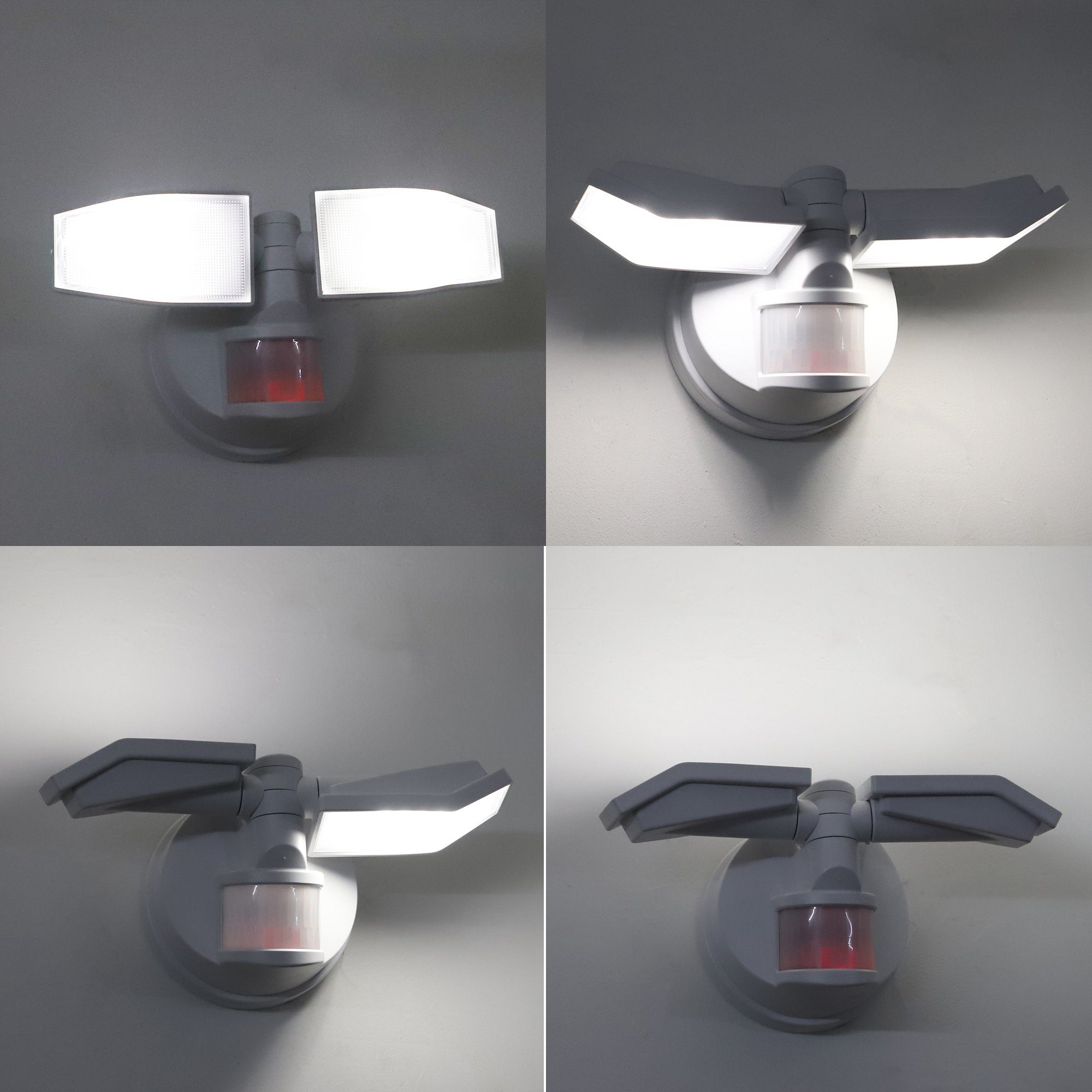 schwenkbaren Northpoint Strahler LED mit und LED Köpfen Batterie Weiß Bewegungsmelder Wandstrahler