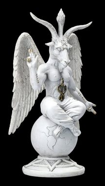 Figuren Shop GmbH Fantasy-Figur Baphomet Figur weiß - The Dark Lord Fantasy Gothic Dekoration