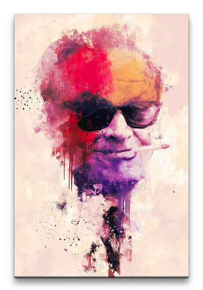 Sinus Art Leinwandbild Jack Nicholson Porträt Abstrakt Kunst Filmlegende Schauspieler 60x90cm Leinwandbild