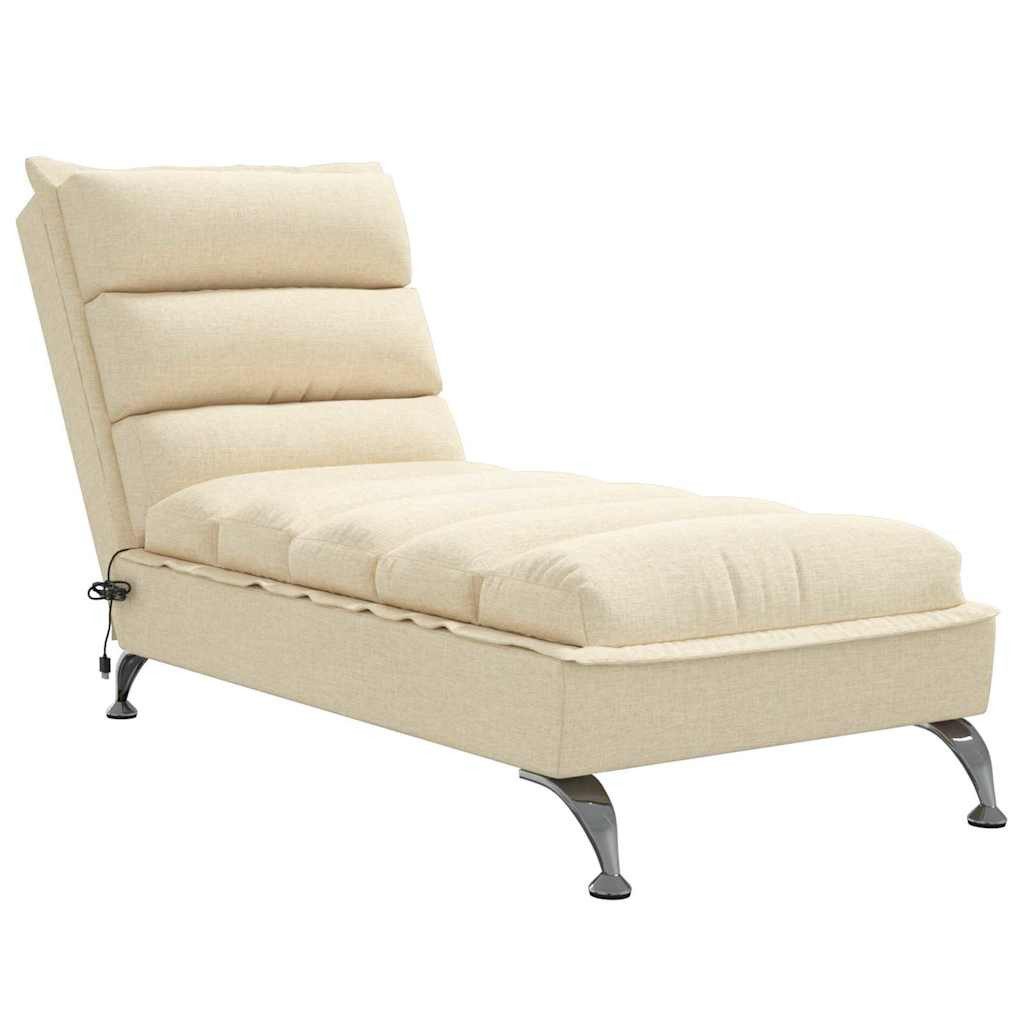 vidaXL Chaiselongue Massage-Chaiselongue mit Kissen Creme günstig online kaufen