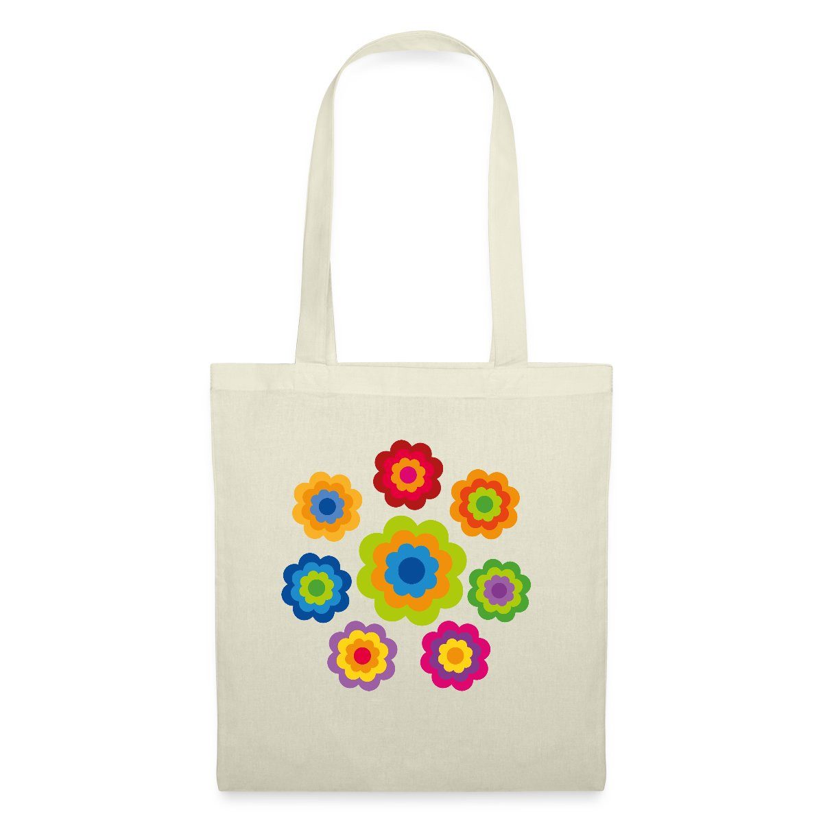 Spreadshirt Henkeltasche 70er Jahre Hippie Flower günstig online kaufen