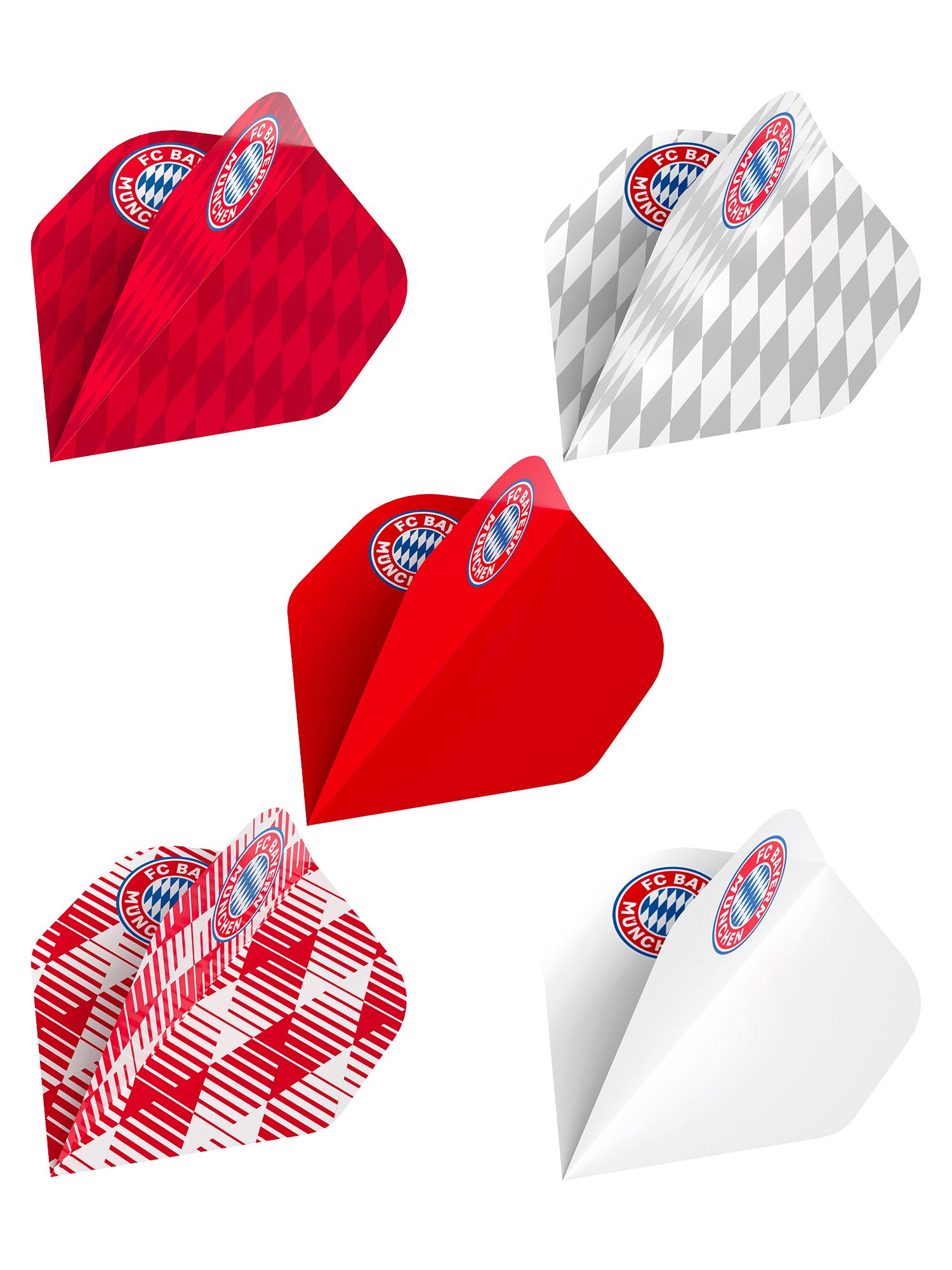 BULL'S Fußballtor FC Bayern München I Dart Flights 15 Stück I Rot/Weiß