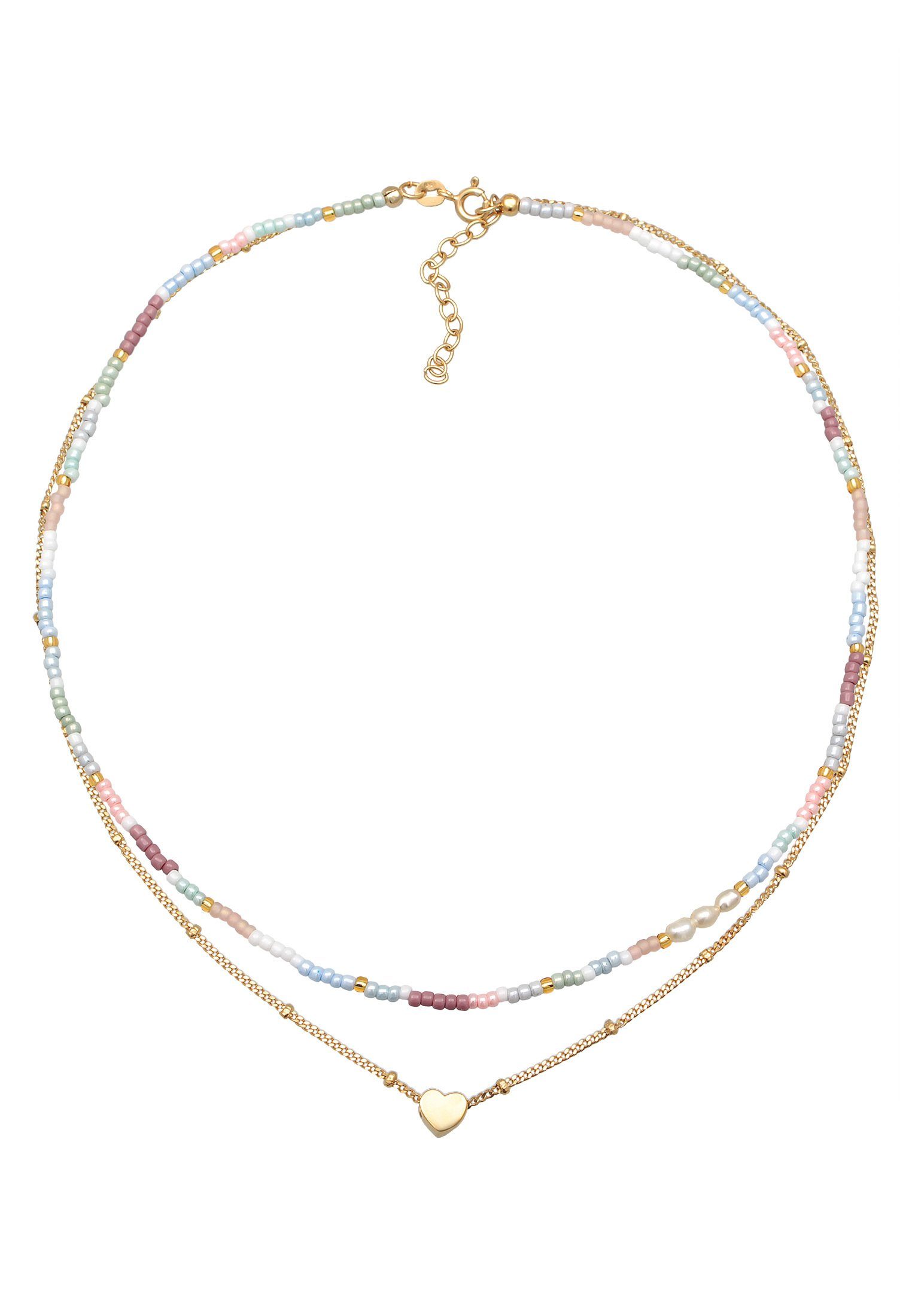 Elli Ketten-Set Choker Layer Herz Glasperlen günstig online kaufen