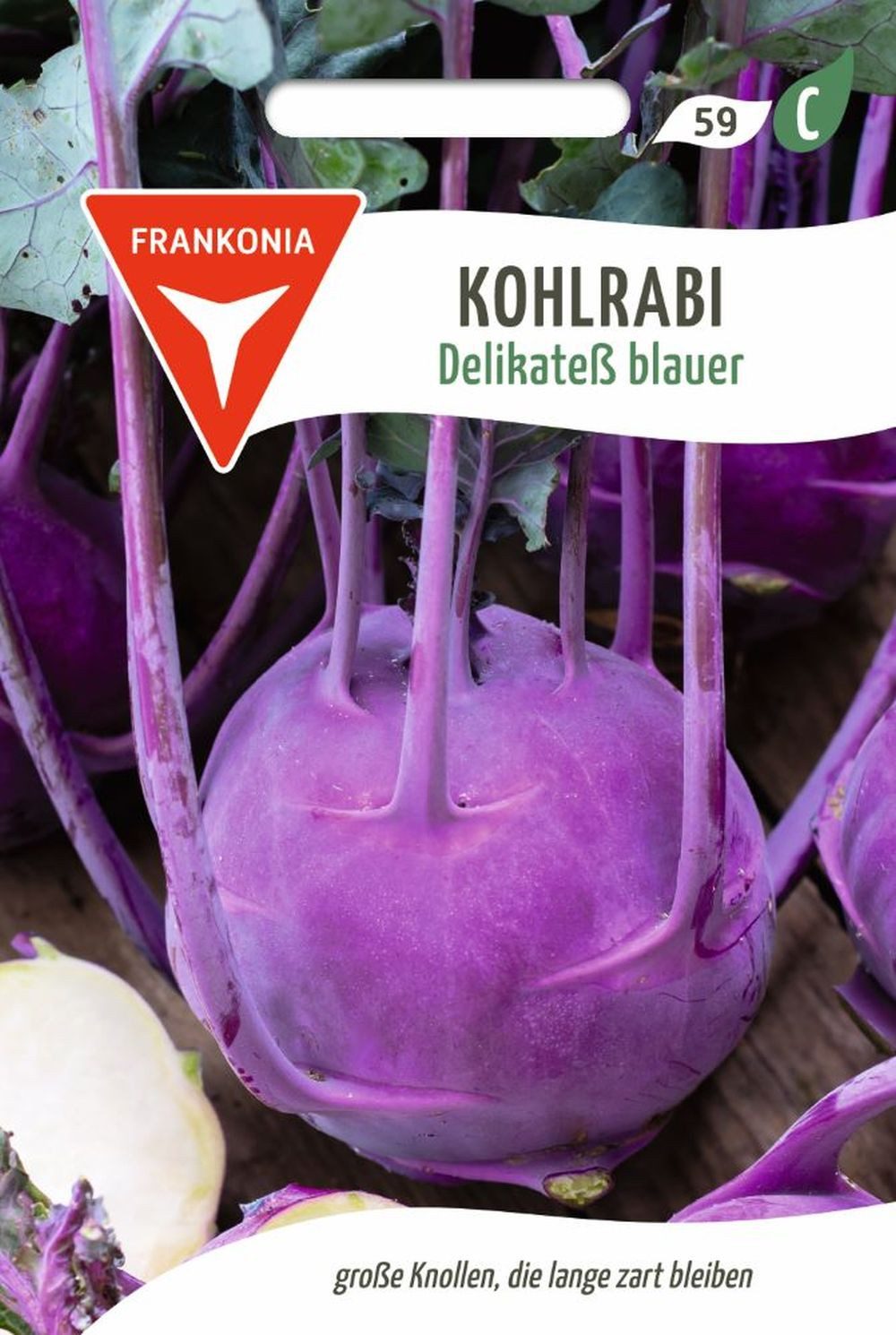 FRANKONIA Gemüsesamen Kohlrabi, Delikatess blauer - Kohlrabi-Samen Saatgut Samen, Brassica oleracea