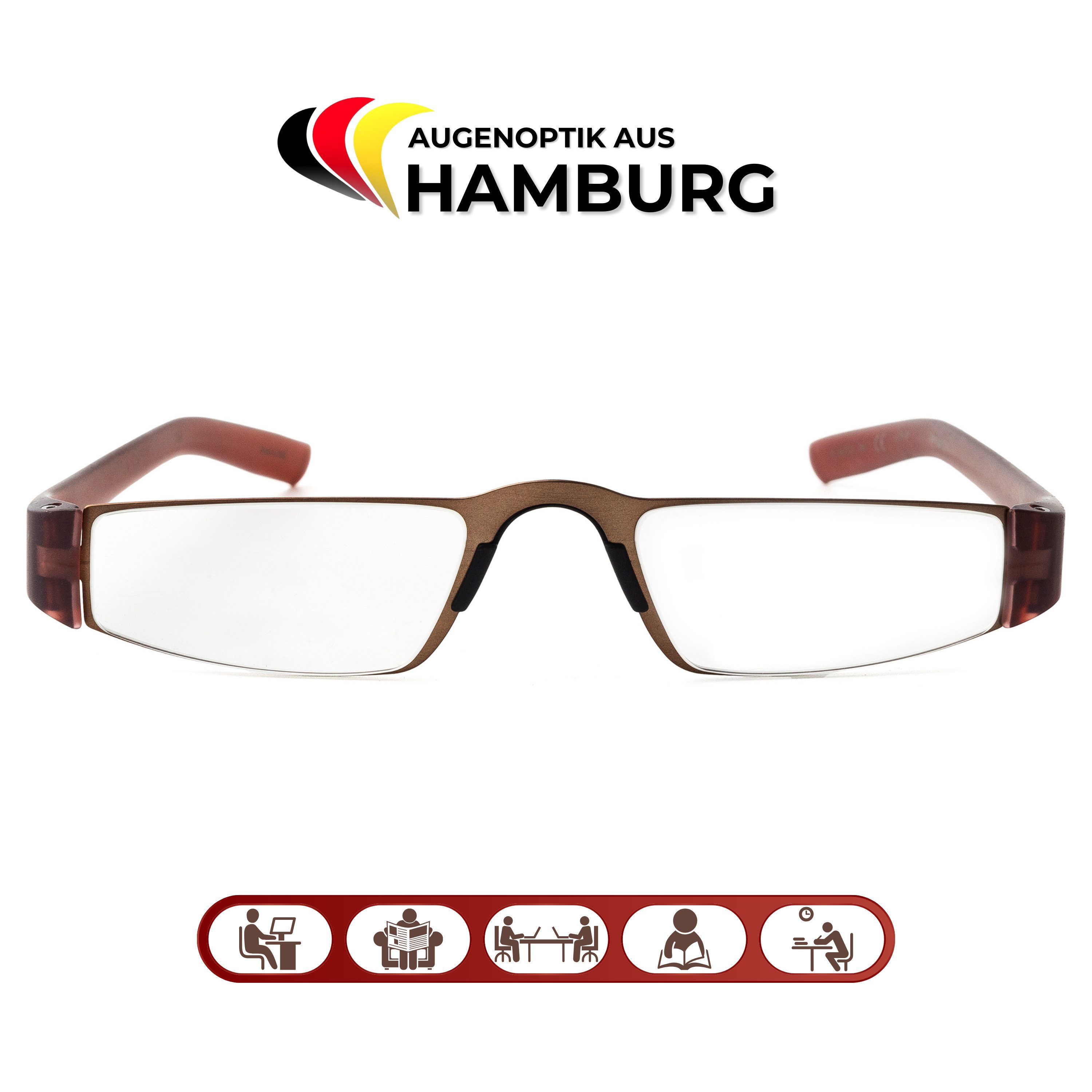 PORSCHE Design Brillengestell Porsche Design Lesebrille P8801, Sehhilfe aus Edelstahl, Modell: R, 100 % Original Porsche Design, Direkt vom Optiker